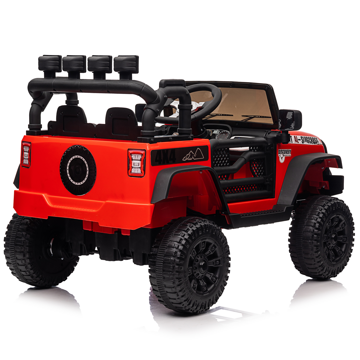 Joyracer 24V Kids Ride on Toys Car with Remote Control, Powered Truck car w/Four-wheel Shock Absorber, Speed Adjustable, LED Lights, Bluetooth Music,Red