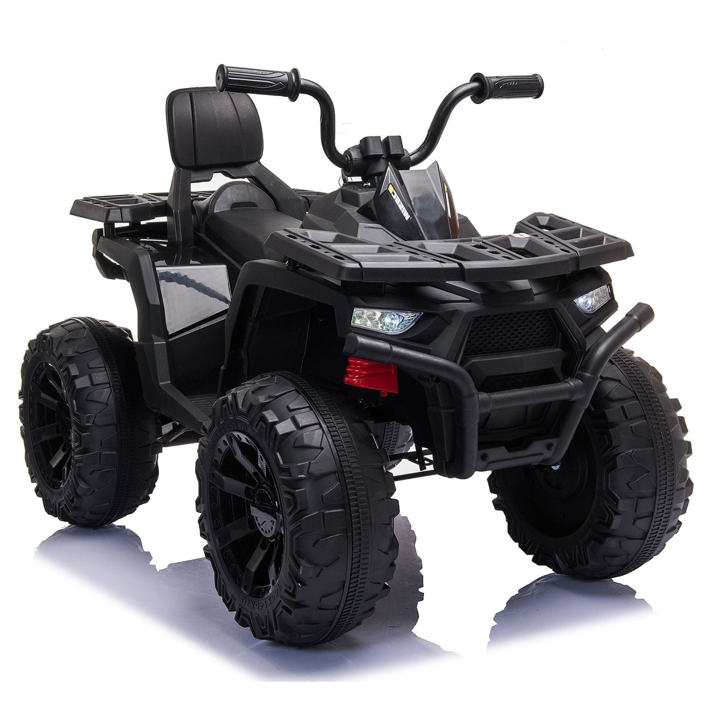 24V Kids Ride On ATV with 2 Seater,2* 200W Motor 9AH Battery Powered Electric Vehicle w/ LED Lights,High & Low Speed,Music,Spring Suspension,Ride on Car 4 Wheeler Quad for Boys & Girls,Black