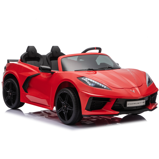 Joyracer 24 Volt Ride on Toys with Remote, Officially Licensed Corvette Power Car Wheel & 2 Seater, 800W Ride on Car with Bluetooth for Boys and Girls