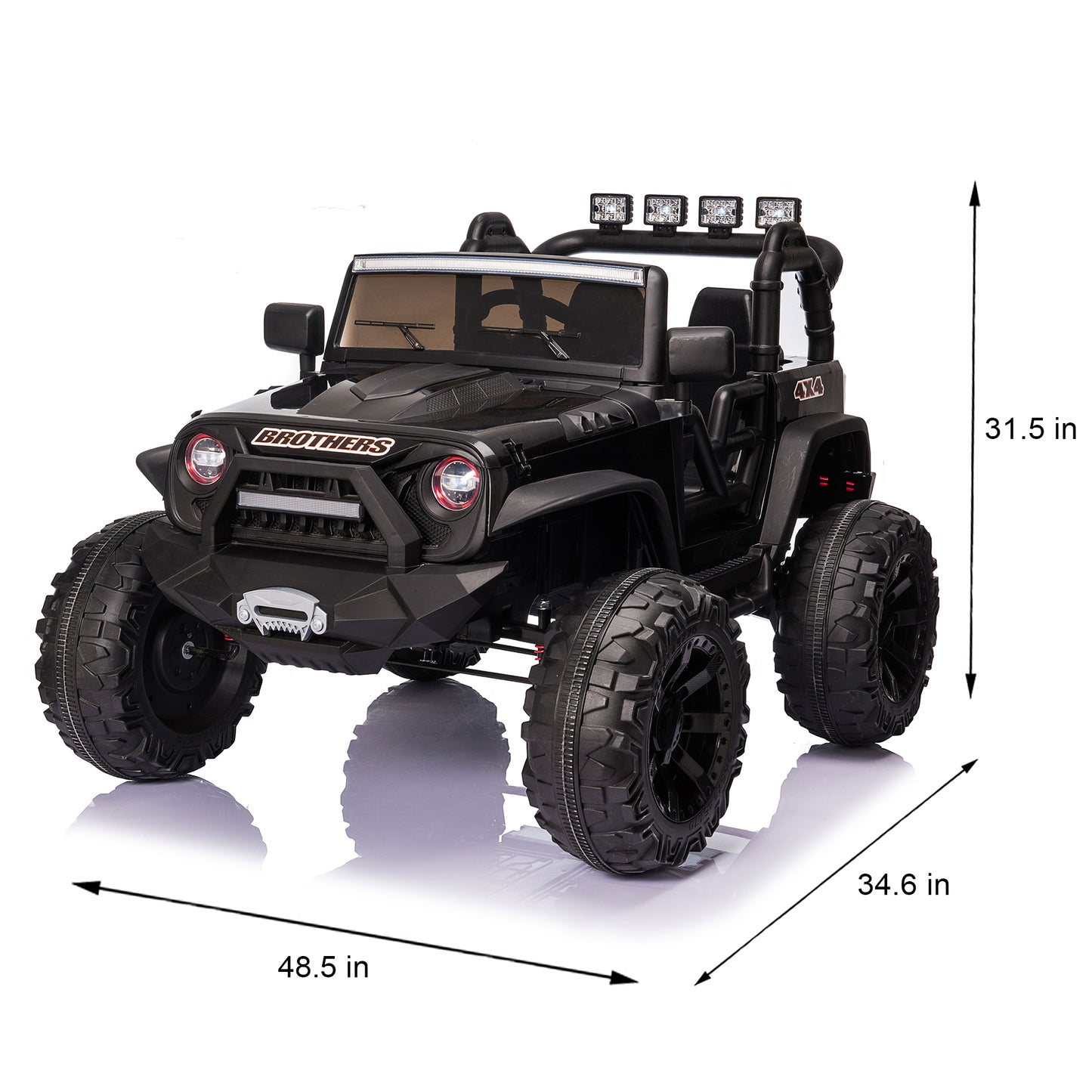 24V Electric Truck Powered Ride-On with Remote Control, Black-- JC555