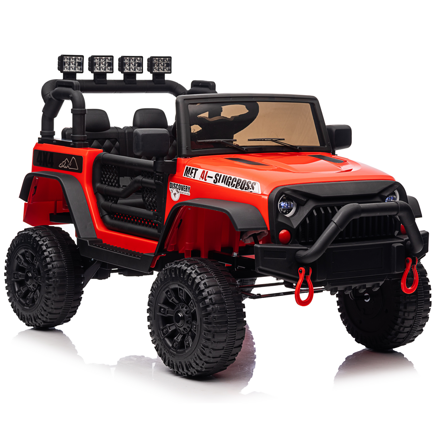 Joyracer 24V Kids Ride on Toys Car with Remote Control, Powered Truck car w/Four-wheel Shock Absorber, Speed Adjustable, LED Lights, Bluetooth Music,Red