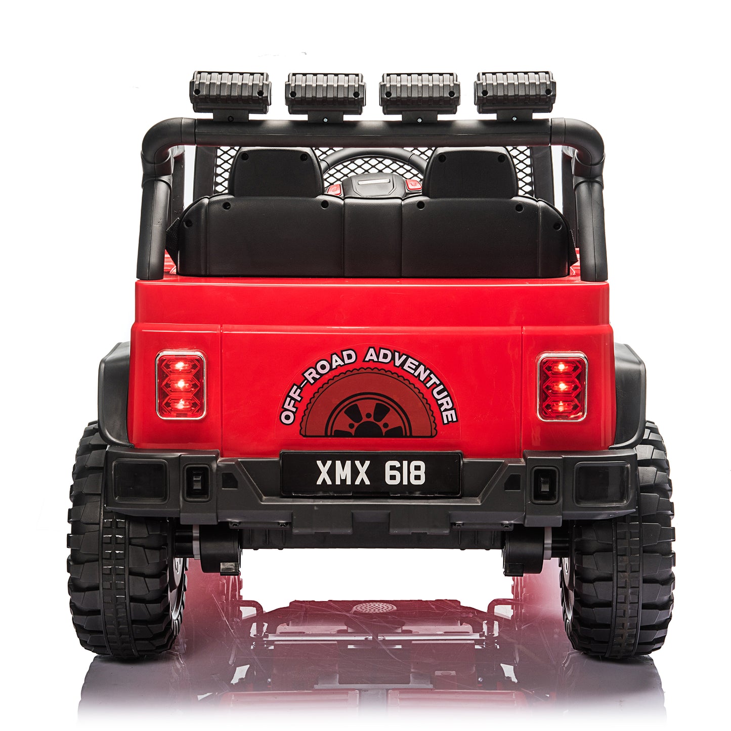 12V Kids Ride On Truck 4x4 Car with 2 Seater & Remote Control, 10Ah Battery Powered Electric Ride on Toys w/ 4*75W Motor, Bluetooth MP3 Music, 4 Wheels Suspension, 3 Speeds Red