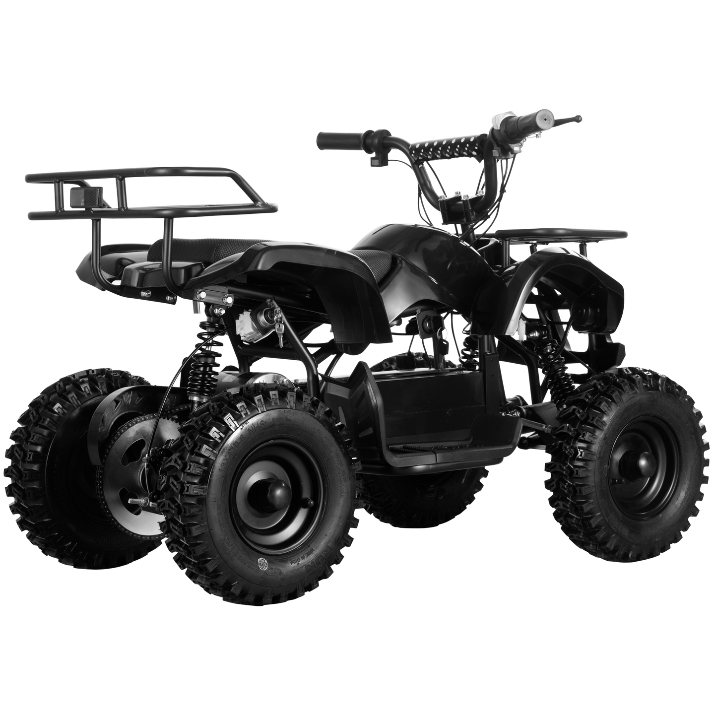 Joyracer 500W Dirt Quad - 36V Powered Ride-on, Electric 4-Wheeler for Kids Teenager, Mini ATV w/ Brush-less Motor, Hydraulic-spring Absorbers, Disc Brakes, 3 Speeds, Up to 16 mph, Black