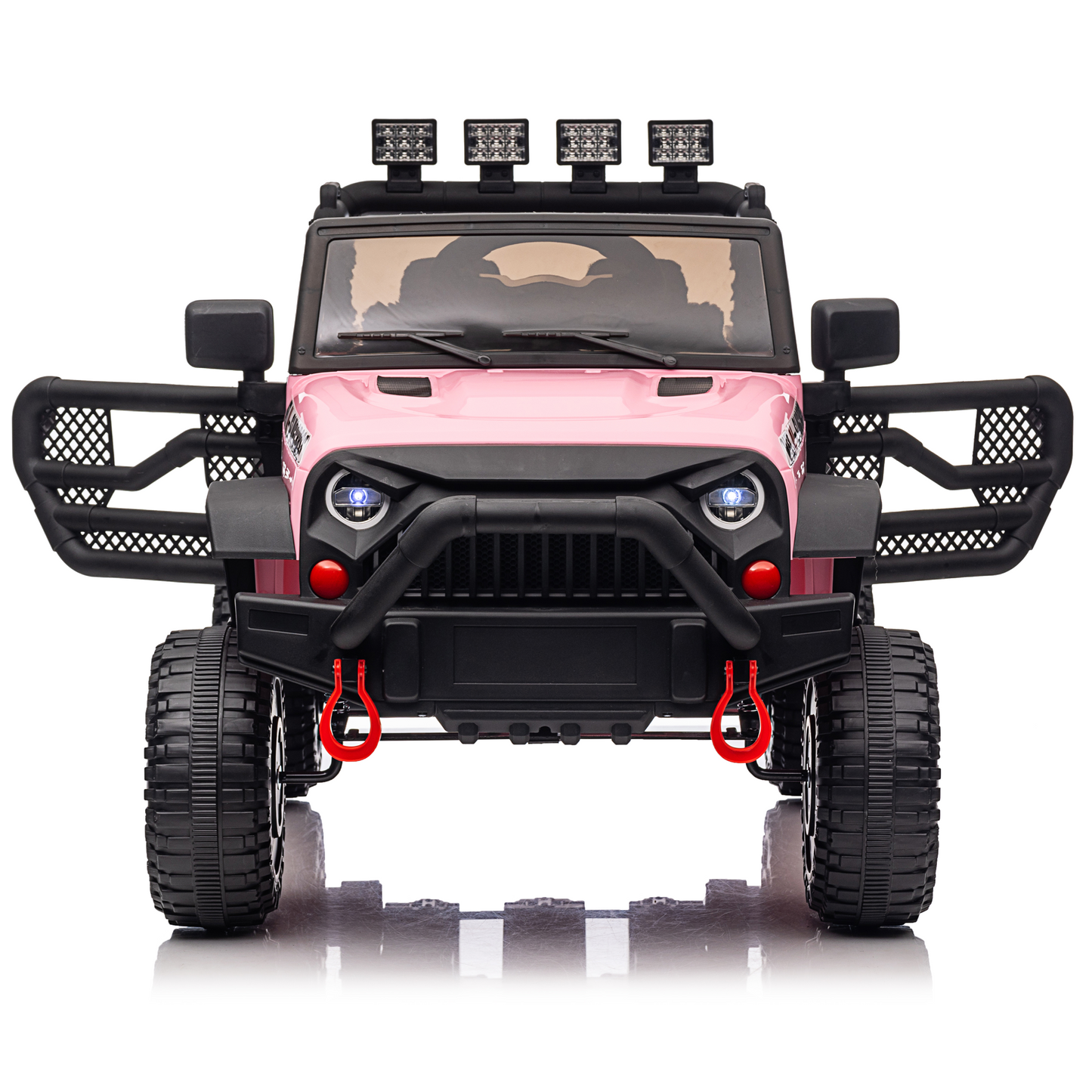 Joyracer 24V Kids Ride on Toys Car with Remote Control, Powered Truck car w/Four-wheel Shock Absorber, Speed Adjustable, LED Lights, Bluetooth Music,Pink