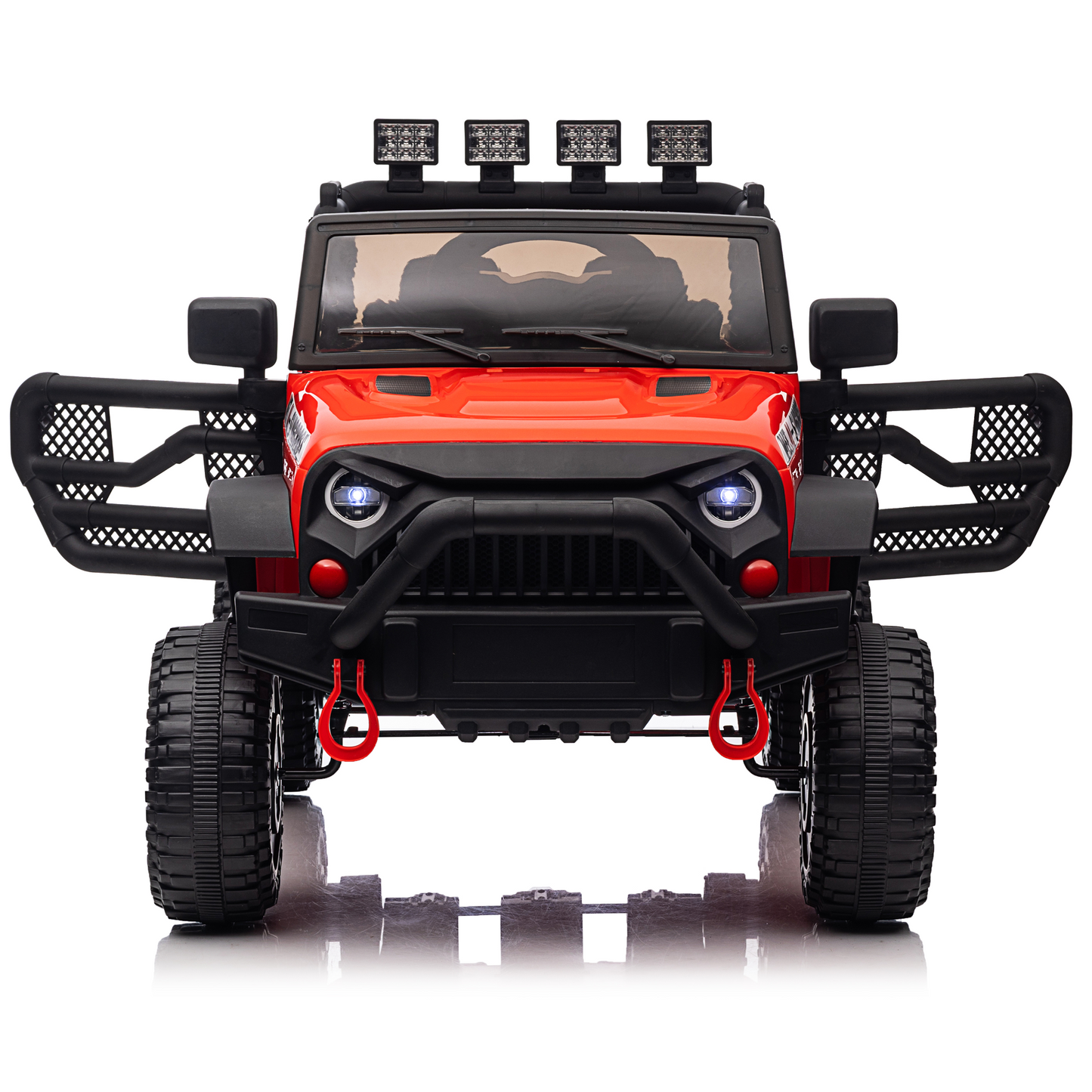 Joyracer 24V Kids Ride on Toys Car with Remote Control, Powered Truck car w/Four-wheel Shock Absorber, Speed Adjustable, LED Lights, Bluetooth Music,Red