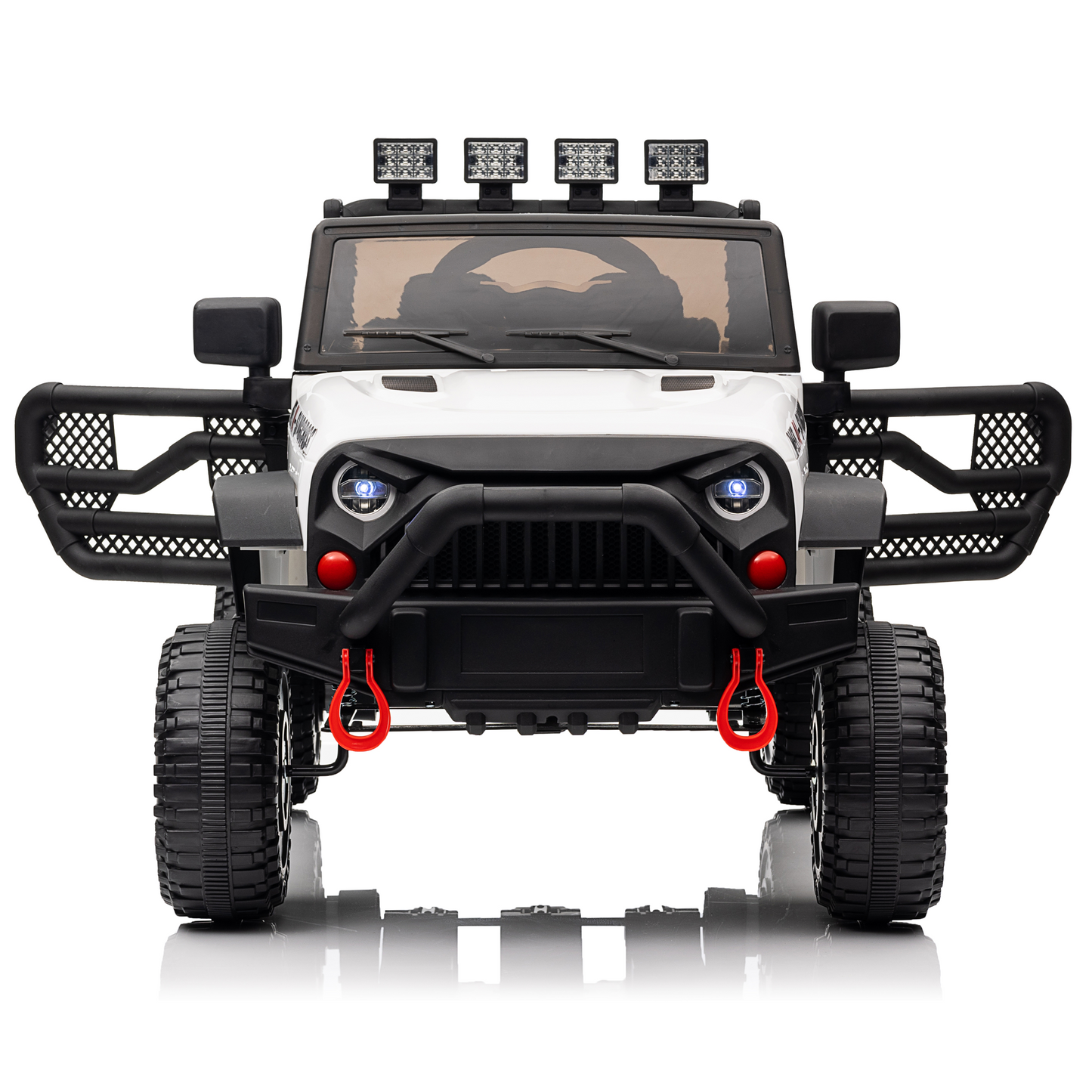 Joyracer 24V Kids Ride on Toys Car with Remote Control, Powered Truck car w/Four-wheel Shock Absorber, Speed Adjustable, LED Lights, Bluetooth Music,White