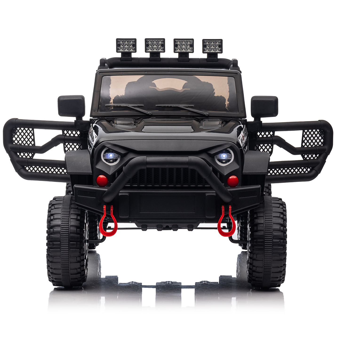 Joyracer 24V Kids Ride on Toys Car with Remote Control, Powered Truck car w/Four-wheel Shock Absorber, Speed Adjustable, LED Lights, Bluetooth Music,Black