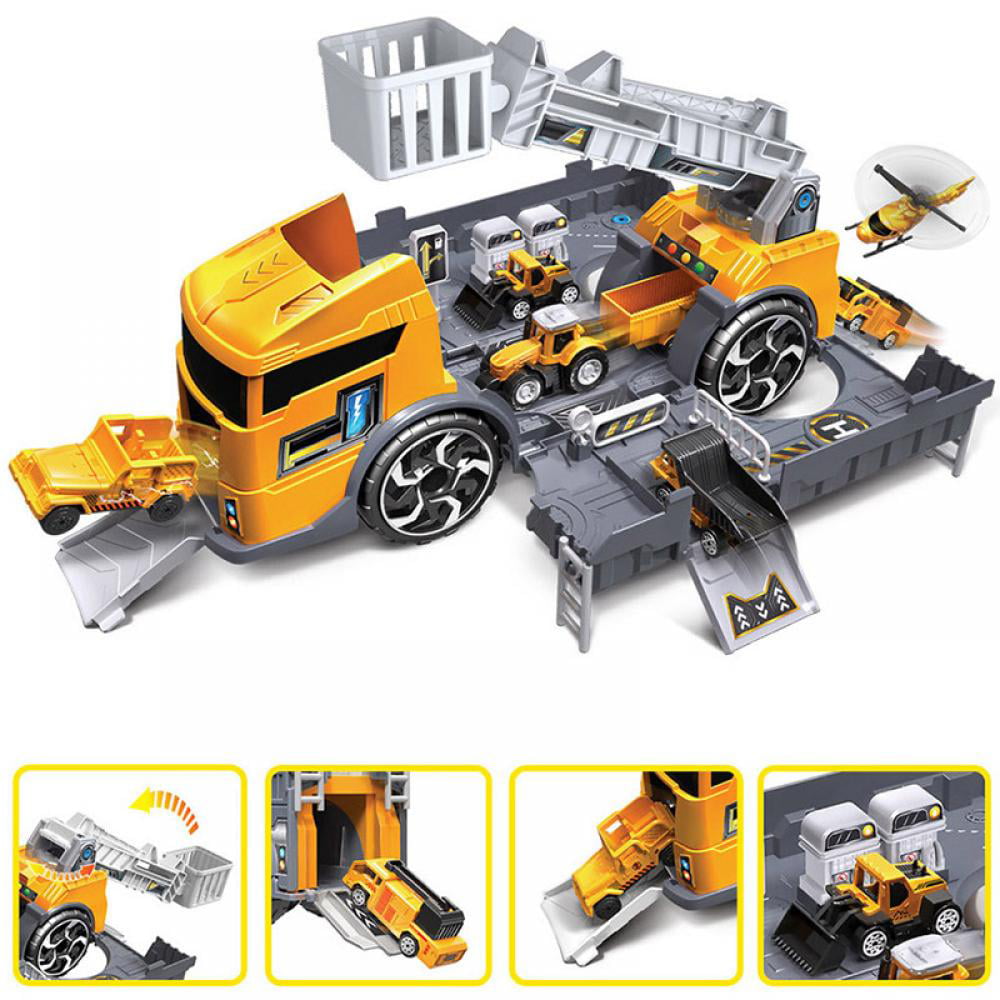 Kid Toys,Mini Truck Toy Car Model Deformation Car Combination Series Children's Toys Educational Preschool for Kids Children Party Favors Birthday Game Supplies-Mobile Machinery Shop