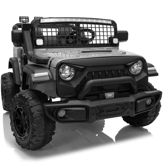 4WD 24 Volt Ride on Toys, Joyracer Electric Truck for Kids, 2 Seater Power Car Wheels with Remote, Bluetooth, LED Lights, Pink