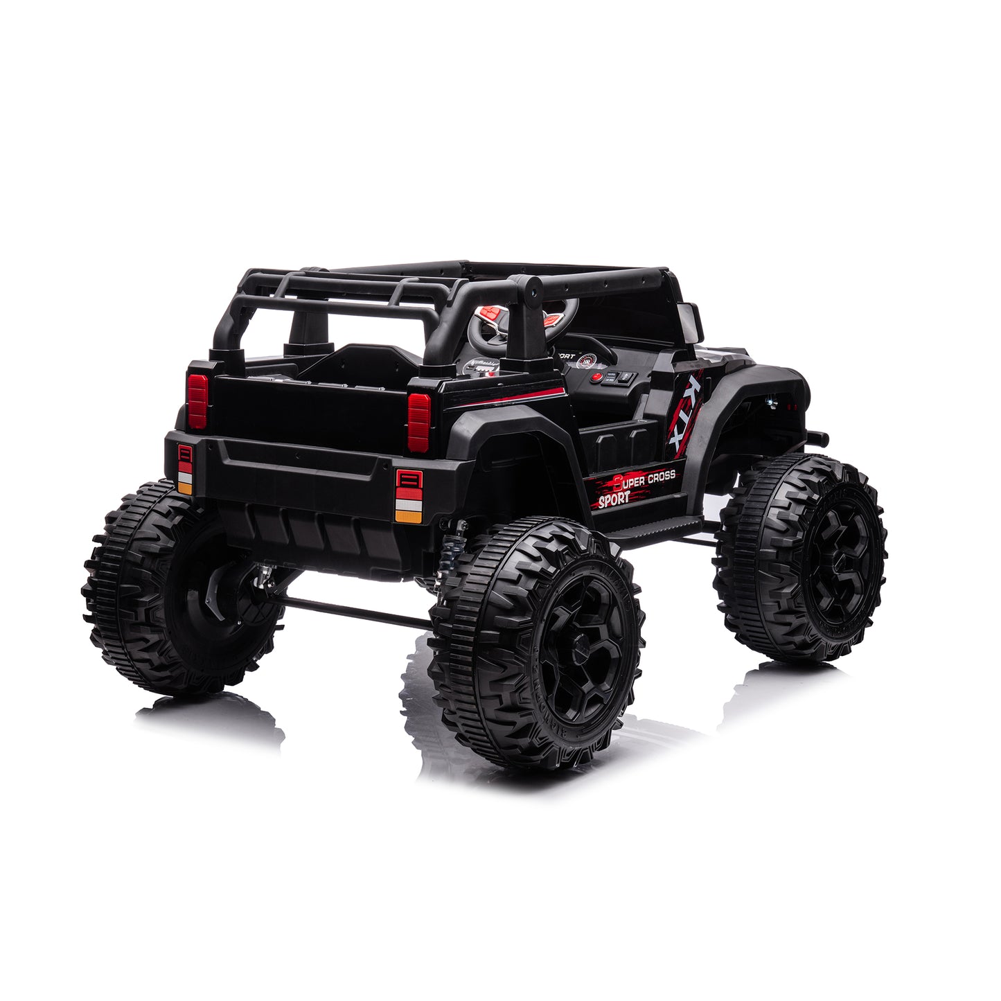 24V Kids Ride On Truck Car with Parents Remote Control, 2x200W Engine, 9AH Battery Electric Powered Ride On Toys w/ Spring Suspension, 3 Speeds, USB/MP3 Music, Story for Girls Boys, Black