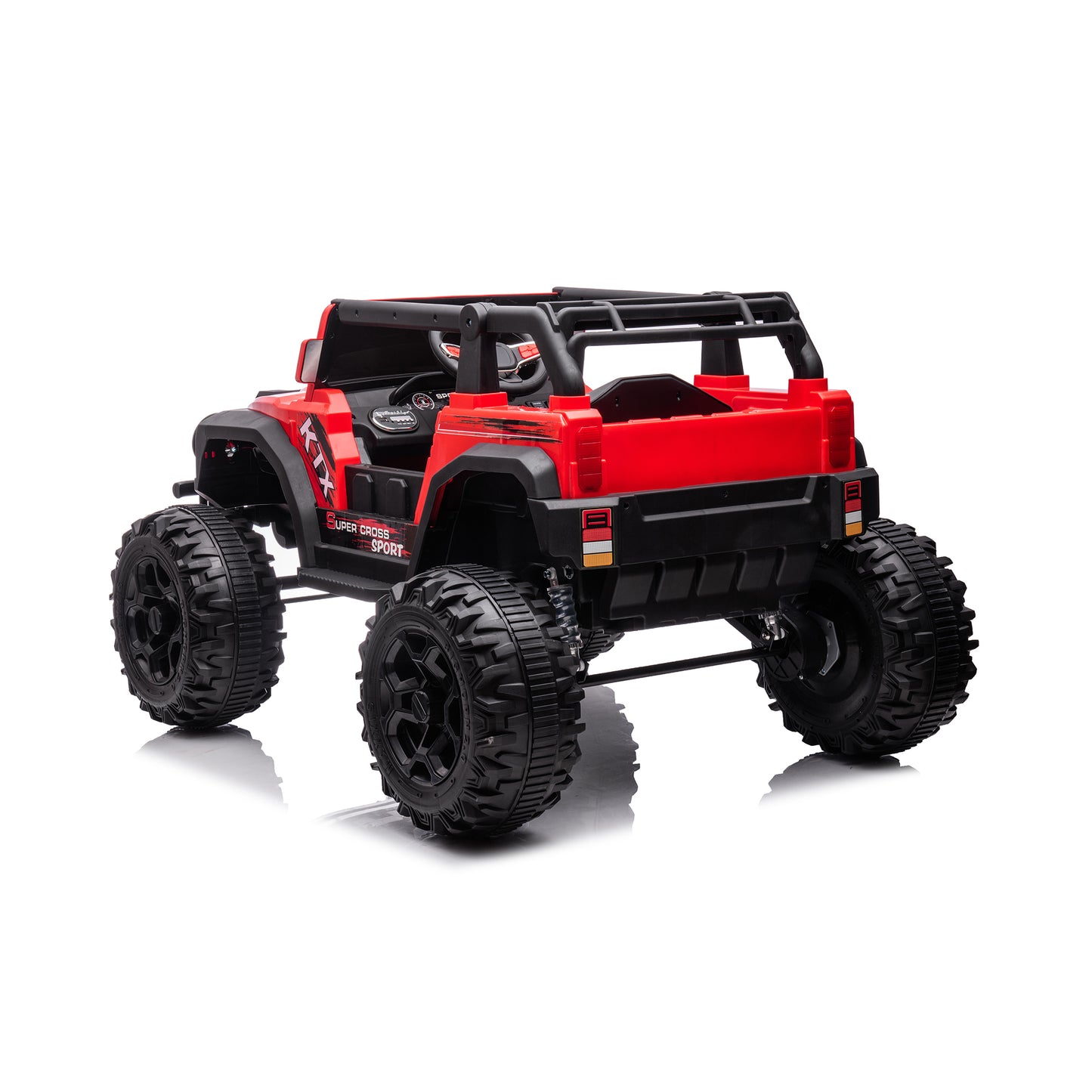 24V Kids Ride On Truck Car with Parents Remote Control, 2x200W Engine, 9AH Battery Electric Powered Ride On Toys w/ Spring Suspension, 3 Speeds, USB/MP3 Music, Story for Girls Boys, Red
