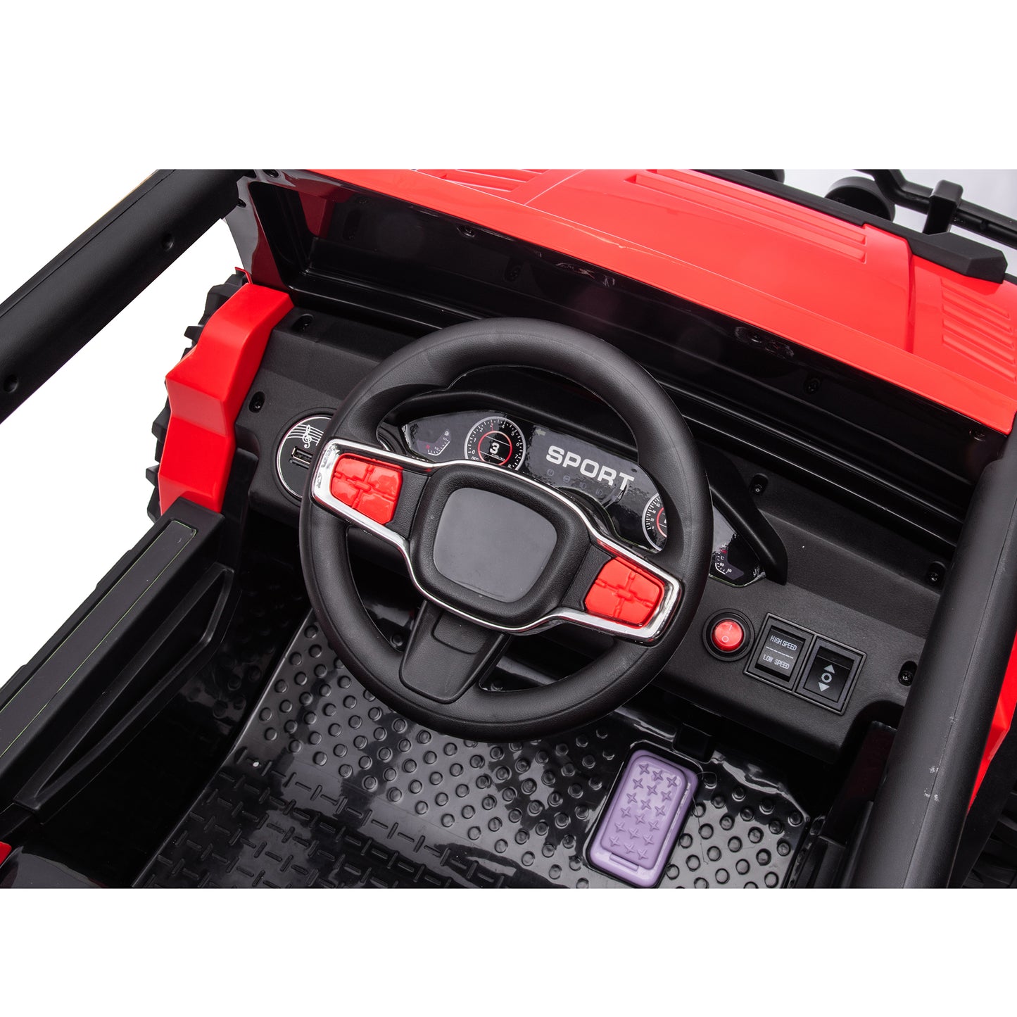 24V Kids Ride On Truck Car with Parents Remote Control, 2x200W Engine, 9AH Battery Electric Powered Ride On Toys w/ Spring Suspension, 3 Speeds, USB/MP3 Music, Story for Girls Boys, Red