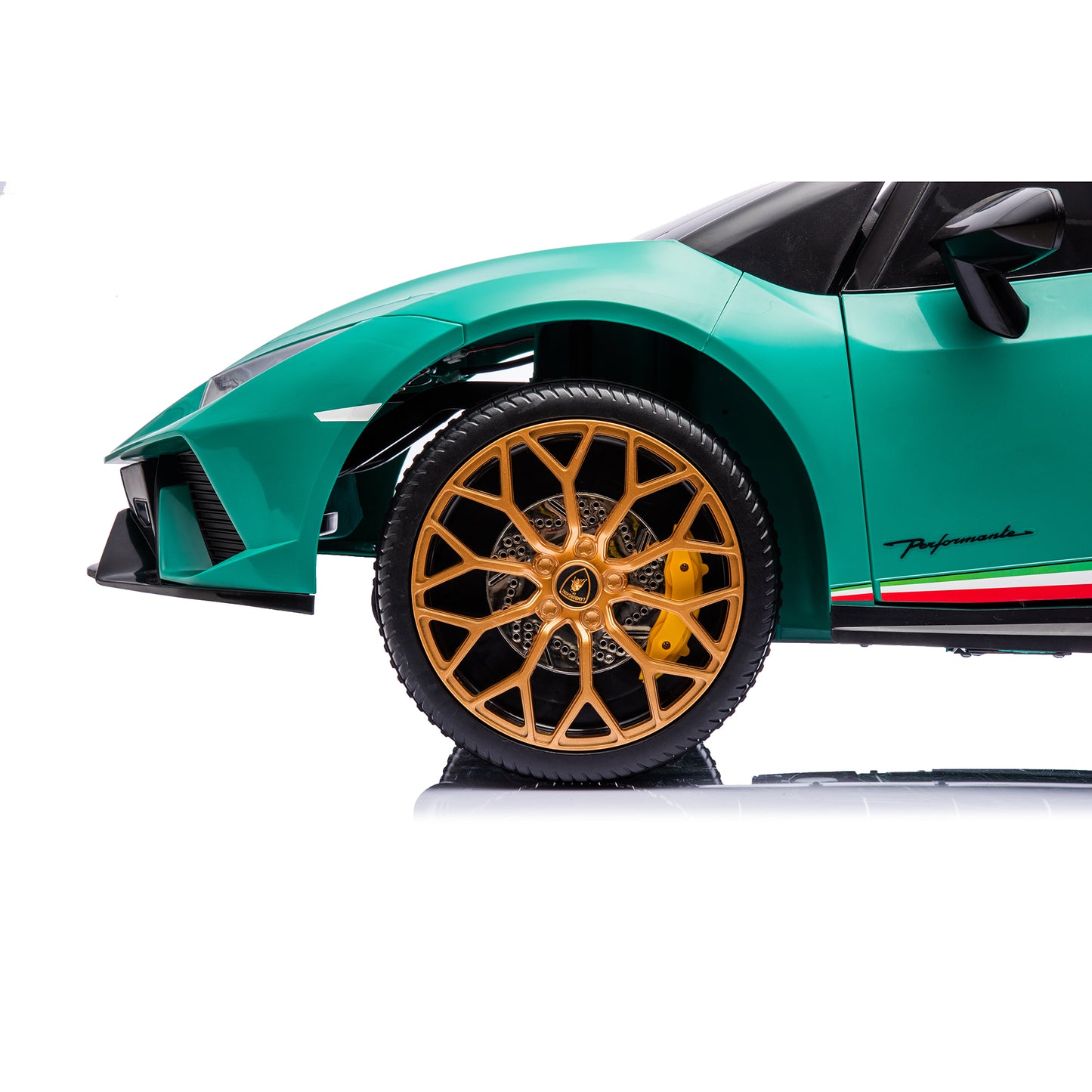 Licensed Lamborghini 4WD 24V Kids Ride on Car with Remote Control & 2 Seater, 4*40W Motor Electric Powered Ride on Toy Car w/ 3 Speeds, Spring Suspensions, LED Lights, Bluetooth USB Music, Green