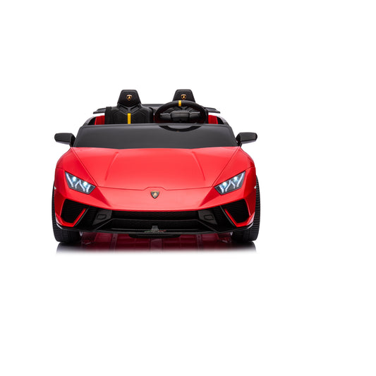 Licensed Lamborghini 4WD 24V Kids Ride on Car with Remote Control & 2 Seater, 4*40W Motor Electric Powered Ride on Toy Car w/ 3 Speeds, Spring Suspensions, LED Lights, Bluetooth USB Music, Red