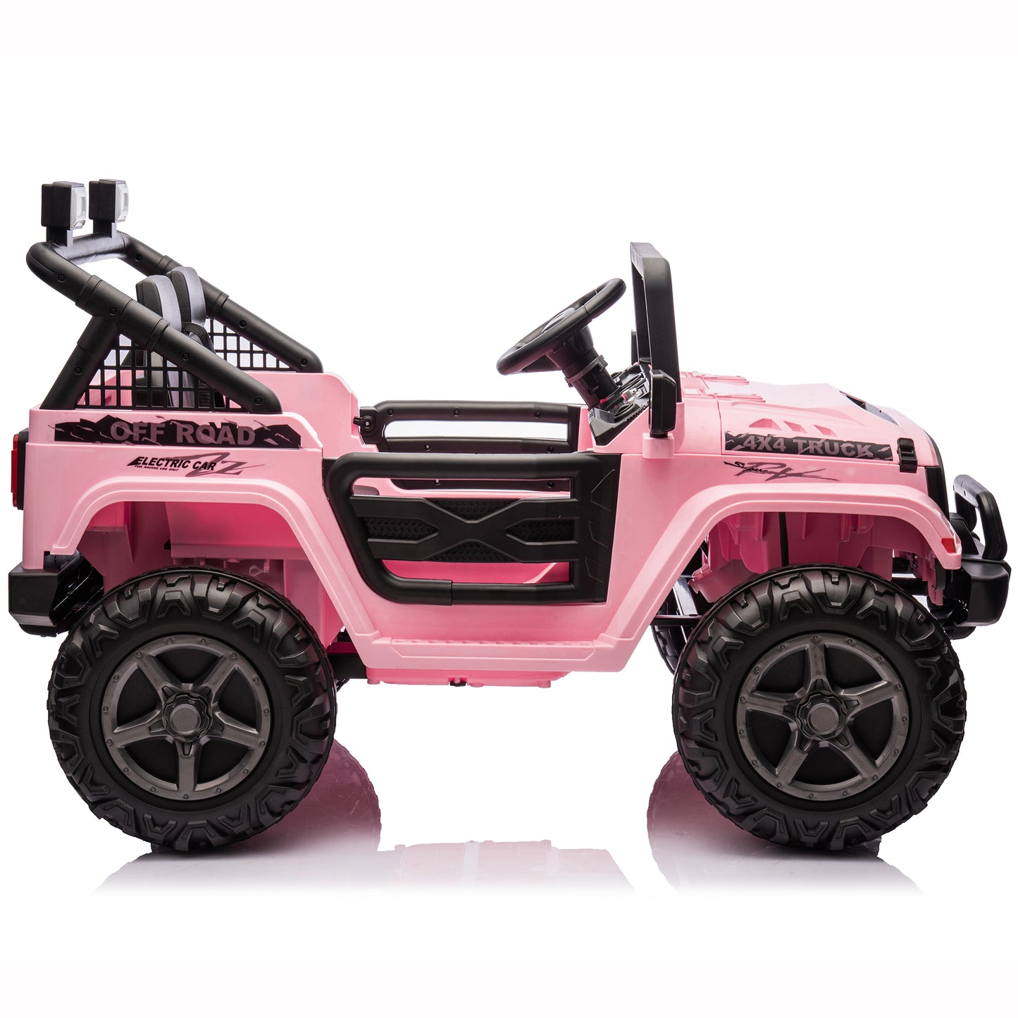 4x4 24V Kids Ride on Car Truck w/ 2 Seater Remote Control, 4*200W Motor 9AH Battery Powered Electric Ride on Toys Car, 3 Speeds, Wheels,Spring Suspension, Bluetooth Music for Girls Boys, Pink