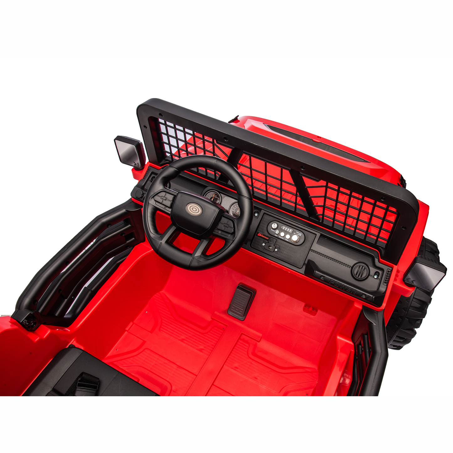 Joyracer 24V Ride on Truck Car w/ Remote, 2 Seater 4WD/2WD Switchable Electric Car for Kids, 4x100W Motor Power Four Wheels, Kids Outdoor Toys for Boys Girls, Max Speed 6Mph, Bluetooth/Music, Red--055