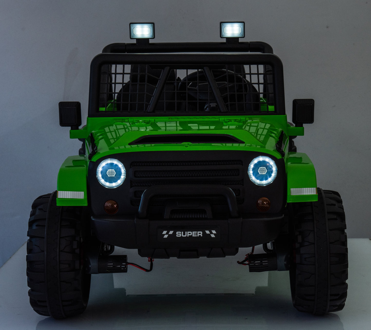 Joyracer 24V Ride on Truck Car w/ Remote, 2 Seater 4WD/2WD Switchable Electric Car for Kids, 4x100W Motor Power Four Wheels, Kids Outdoor Toys for Boys Girls, Max Speed 6Mph, Bluetooth/Music, Green--055