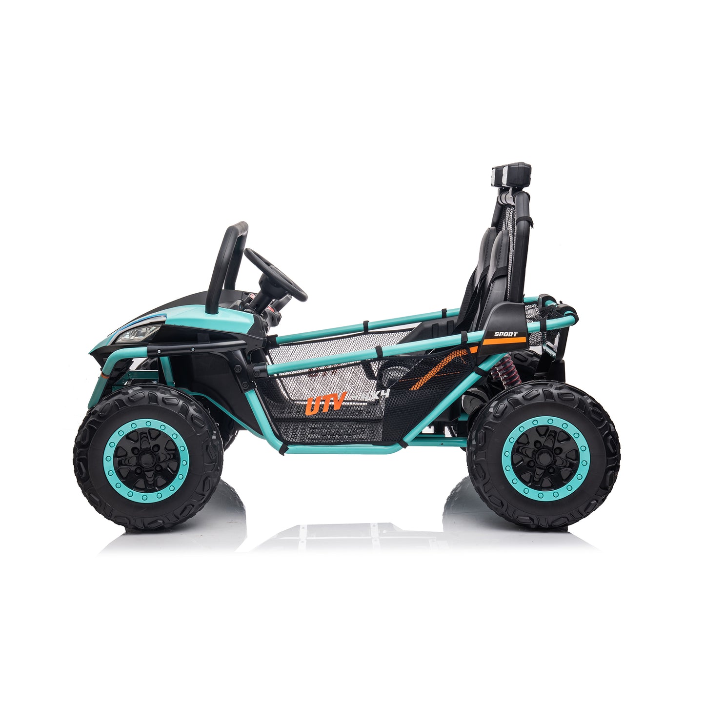 24V 4WD Kids Ride On UTV Car with Remote Control, 2 Seater Electric Off-Road UTV Toy w/ 4x80W Motors, 10AH Large Battery Powered, 3 Speed, Bluetooth, Radio, LED Light, Green