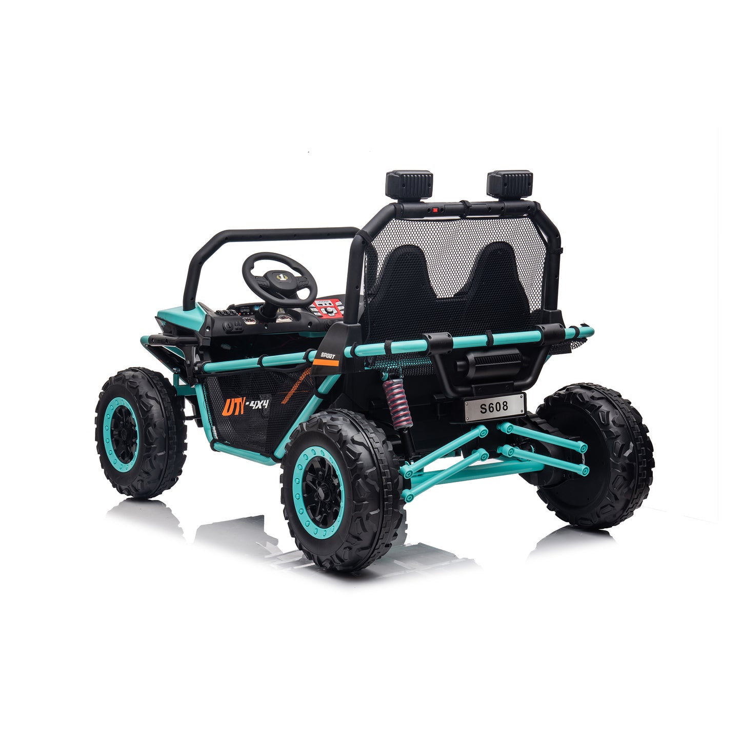 24V 4WD Kids Ride On UTV Car with Remote Control, 2 Seater Electric Off-Road UTV Toy w/ 4x80W Motors, 10AH Large Battery Powered, 3 Speed, Bluetooth, Radio, LED Light, Green