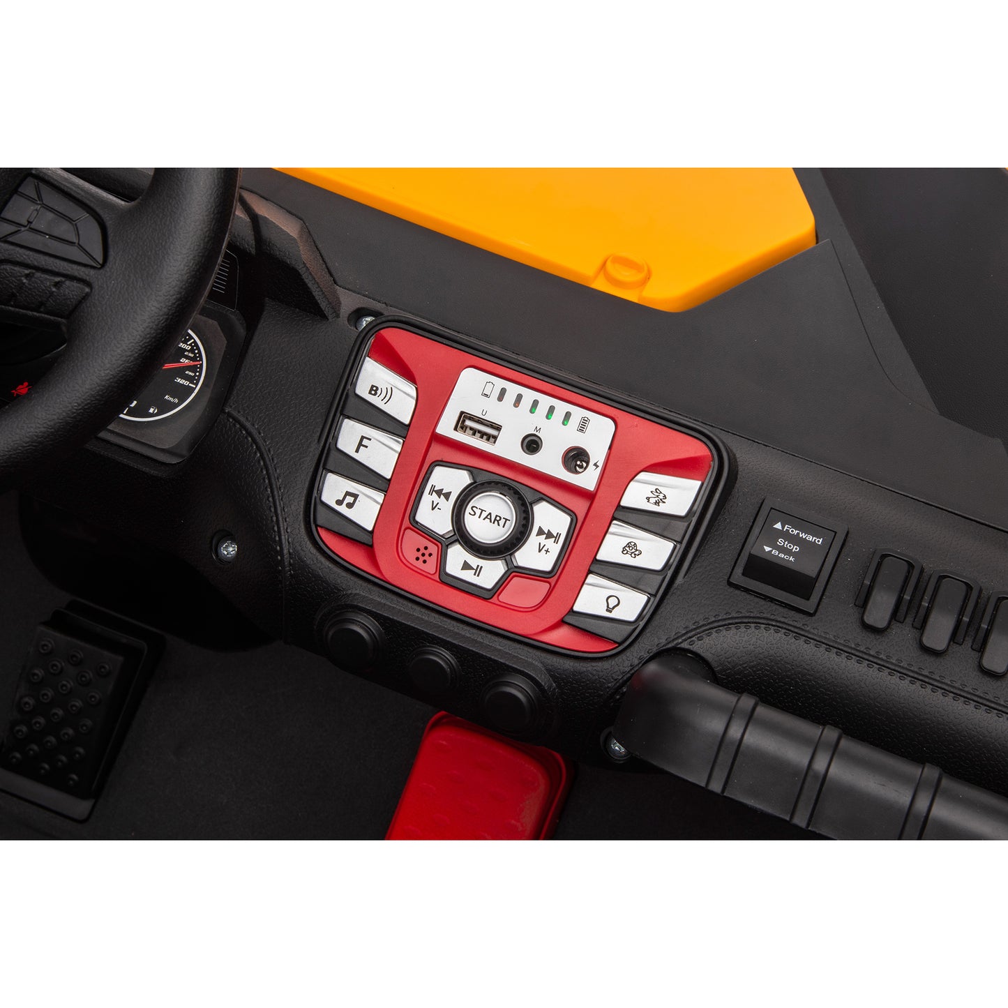 24V 4WD Kids Ride On UTV Car with Remote Control, 2 Seater Electric Off-Road UTV Toy w/ 4x80W Motors, 10AH Large Battery Powered, 3 Speed, Bluetooth, Radio, LED Light, Red