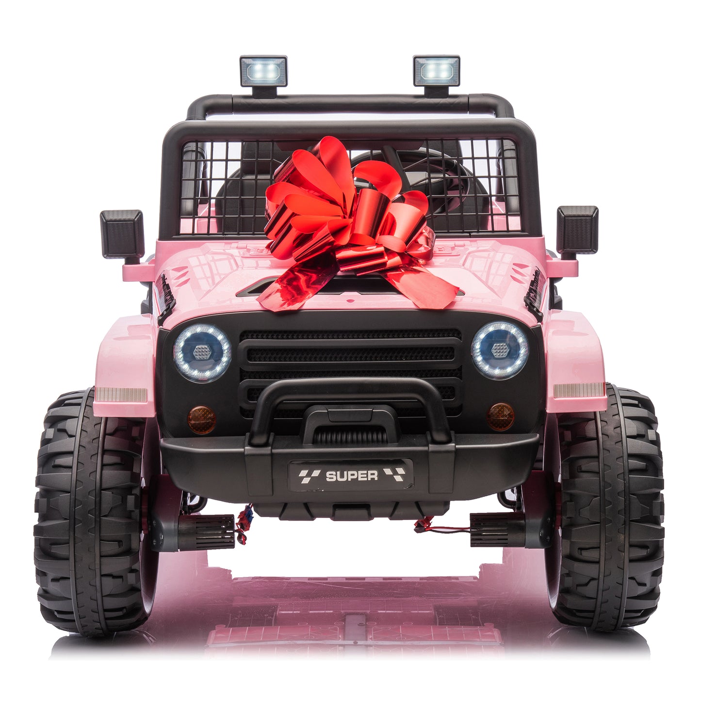 4x4 24V Kids Ride on Car Truck w/ 2 Seater Remote Control, 4*200W Motor 9AH Battery Powered Electric Ride on Toys Car, 3 Speeds, Wheels,Spring Suspension, Bluetooth Music for Girls Boys, Pink
