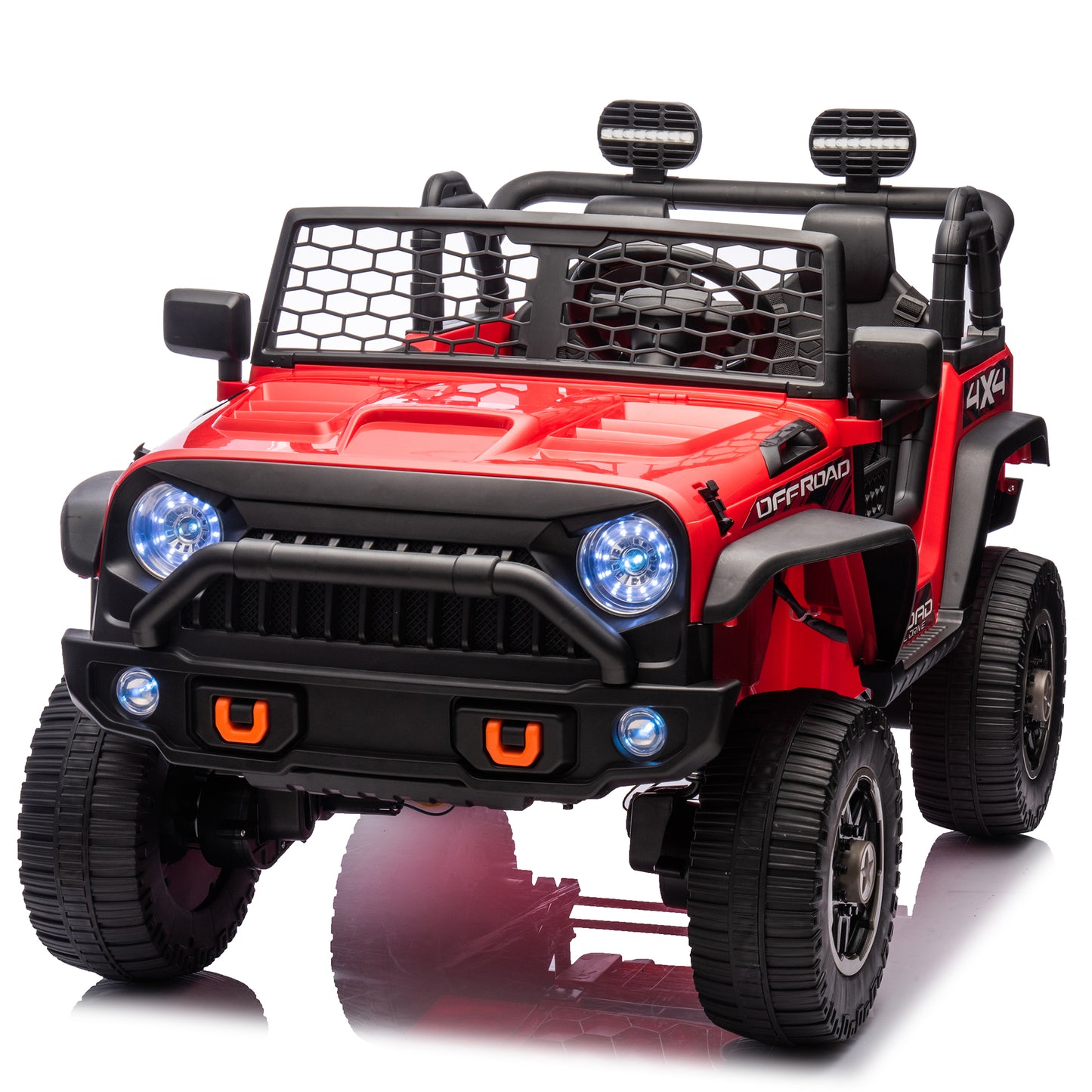 Joyracer 24V 4WD Ride on Toys with Remote Control, 2 Seater Kids Electric Car 7AH Battery Powered Truck Vehicle Powered 4-Wheeler Toy w/ Spring Suspension, Bluetooth Music, Gift for Boys Girls Red,green,white,black,rose-8802