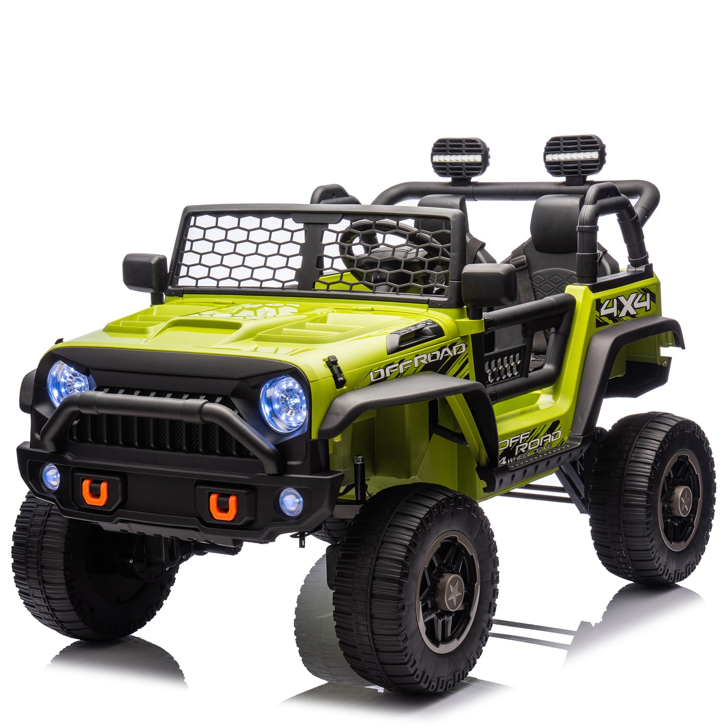 Joyracer 24V 4WD Ride on Toys with Remote Control, 2 Seater Kids Electric Car 7AH Battery Powered Truck Vehicle Powered 4-Wheeler Toy w/ Spring Suspension, Bluetooth Music, Gift for Boys Girls Red,green,white,black,rose-8802