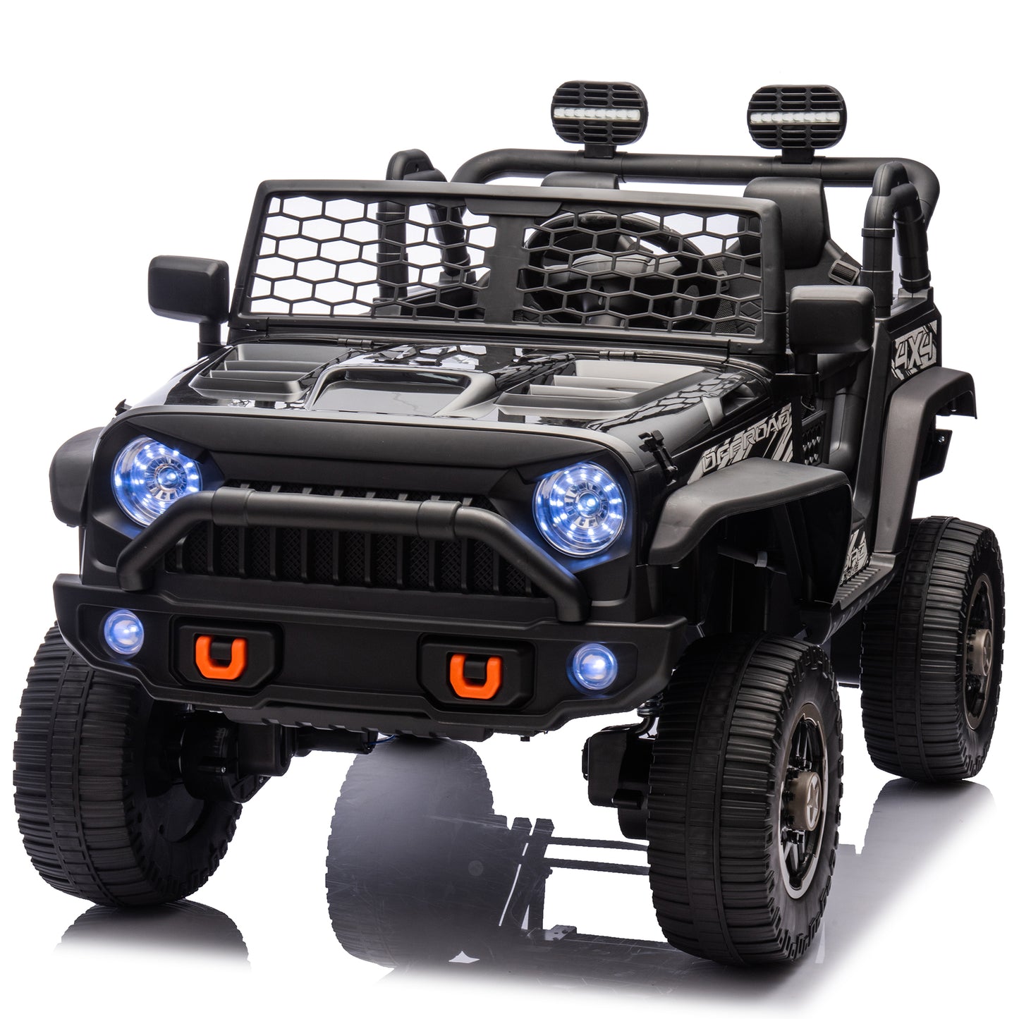 Joyracer 24V 4WD Ride on Toys with Remote Control, 2 Seater Kids Electric Car 7AH Battery Powered Truck Vehicle Powered 4-Wheeler Toy w/ Spring Suspension, Bluetooth Music, Gift for Boys Girls Red,green,white,black,rose-8802
