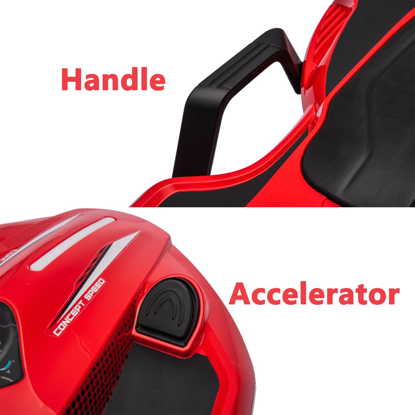 Electric Kids Ride on Toys Car, 200W Hub Motor & 24V Battery, Tail Color Spray, Up to 7MPH, Red