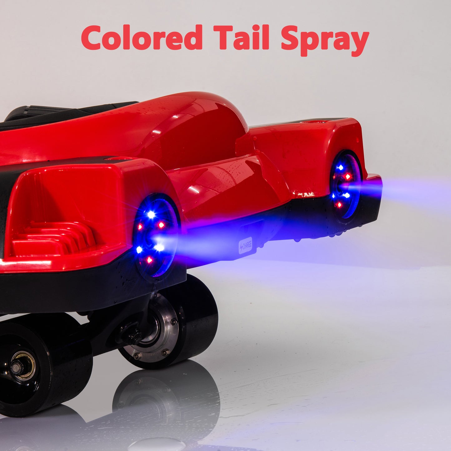 24V Ride on Toys with 200W Hub Motor Up to 7MPH, Battery Powerd Ride on Drift Car, Color Tail Spray, Accelerator Pedal, PU Tires, Gravity Steering, Bluetooth Music for Big Kids Ages 6+, White
