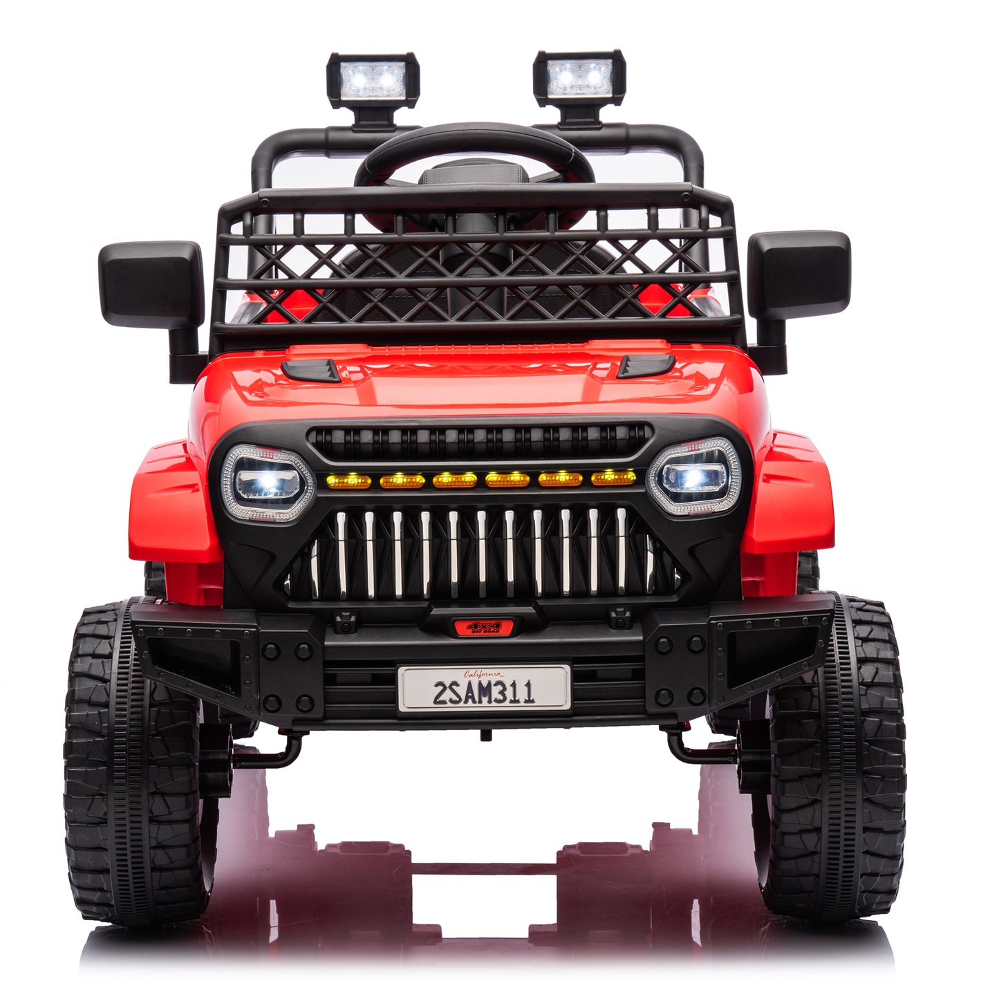12V Ride on Toys with Remote Control, Kids Battery Car Electric Powered Ride on Car w/ 3-Speed, 4-Wheel Suspension, Music, Bluetooth, MP3, LED Lights, Large Wheels, Red