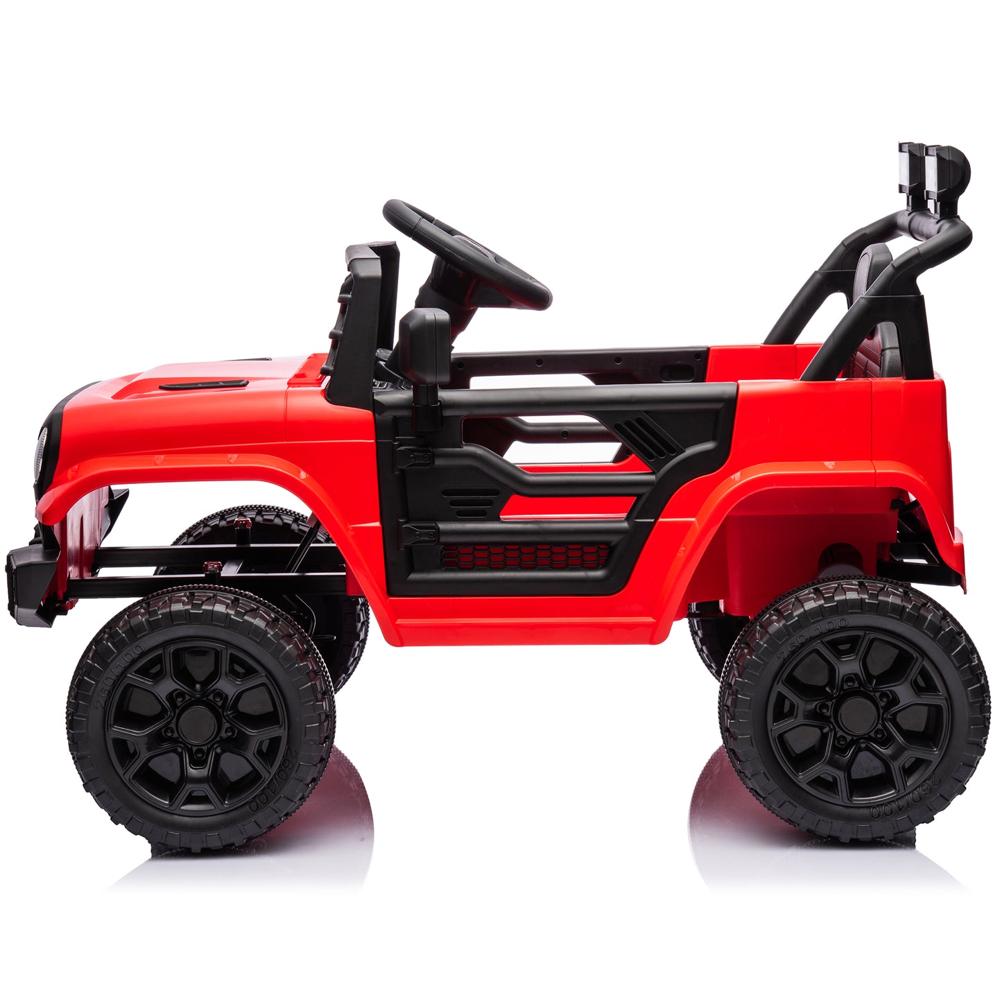 12V Ride on Toys with Remote Control, Kids Battery Car Electric Powered Ride on Car w/ 3-Speed, 4-Wheel Suspension, Music, Bluetooth, MP3, LED Lights, Large Wheels, Red