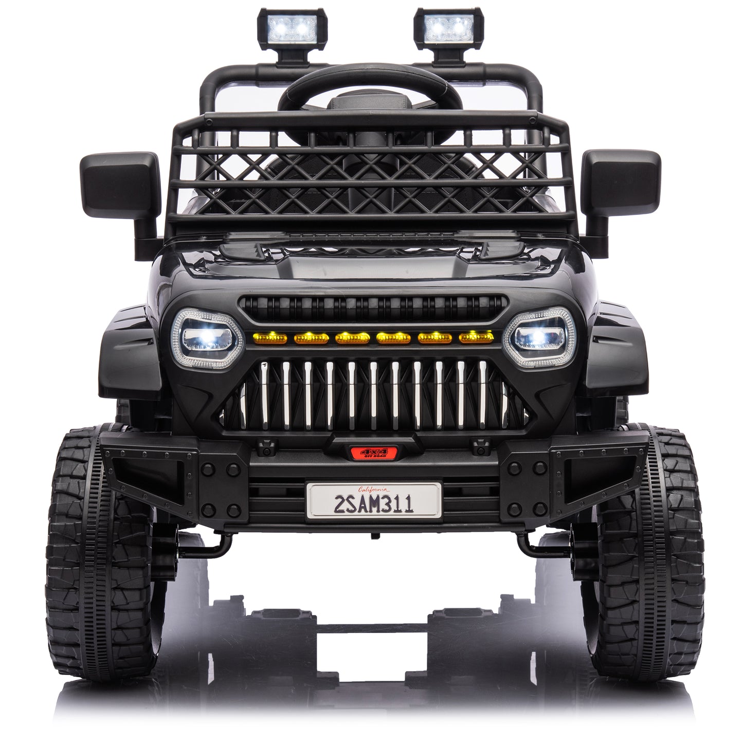 12V Ride on Toys with Remote Control, Kids Battery Car Electric Powered Ride on Car w/ 3-Speed, 4-Wheel Suspension, Music, Bluetooth, MP3, LED Lights, Large Wheels, Black
