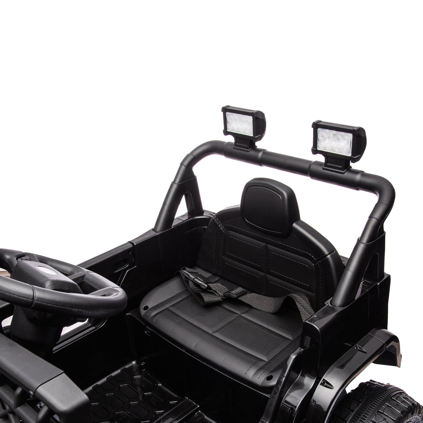 12V Ride on Toys with Remote Control, Kids Battery Car Electric Powered Ride on Car w/ 3-Speed, 4-Wheel Suspension, Music, Bluetooth, MP3, LED Lights, Large Wheels, Black