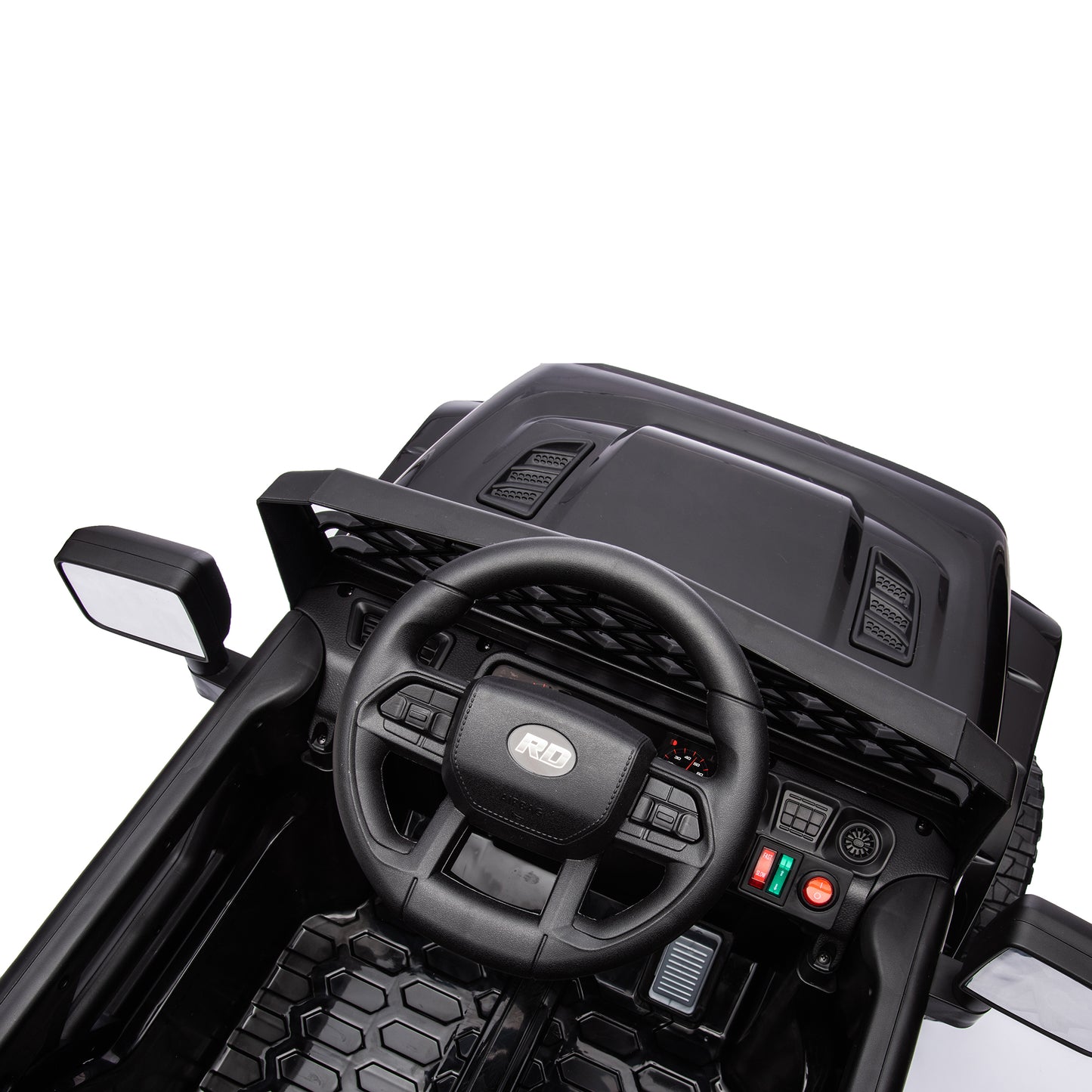 12V Ride on Toys with Remote Control, Kids Battery Car Electric Powered Ride on Car w/ 3-Speed, 4-Wheel Suspension, Music, Bluetooth, MP3, LED Lights, Large Wheels, Black