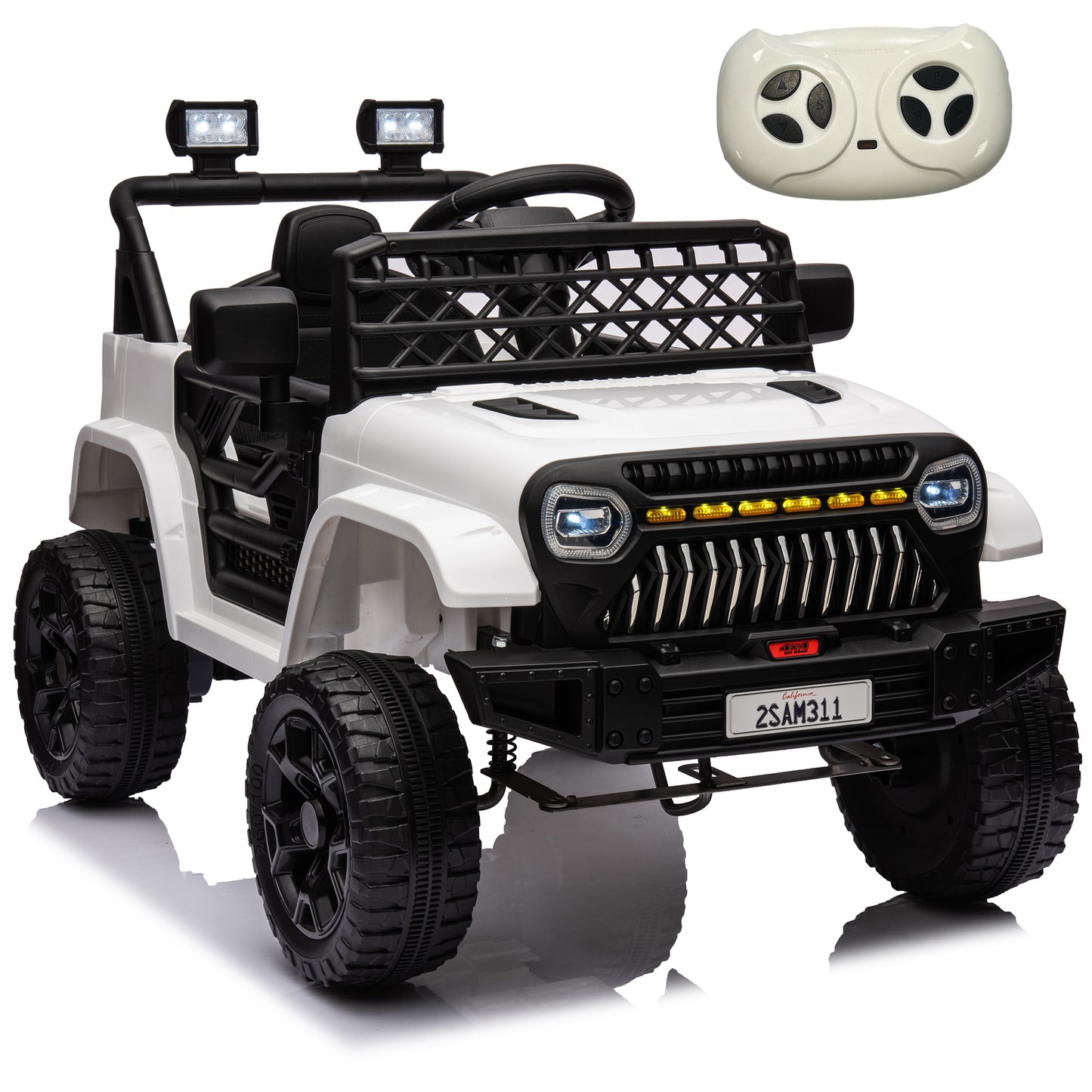 Kids Ride on Toy, 12V Battery Power Ride Toy with Remote Control, Electric Car Truck w/ Music, Green,Black,Pink,Red,White