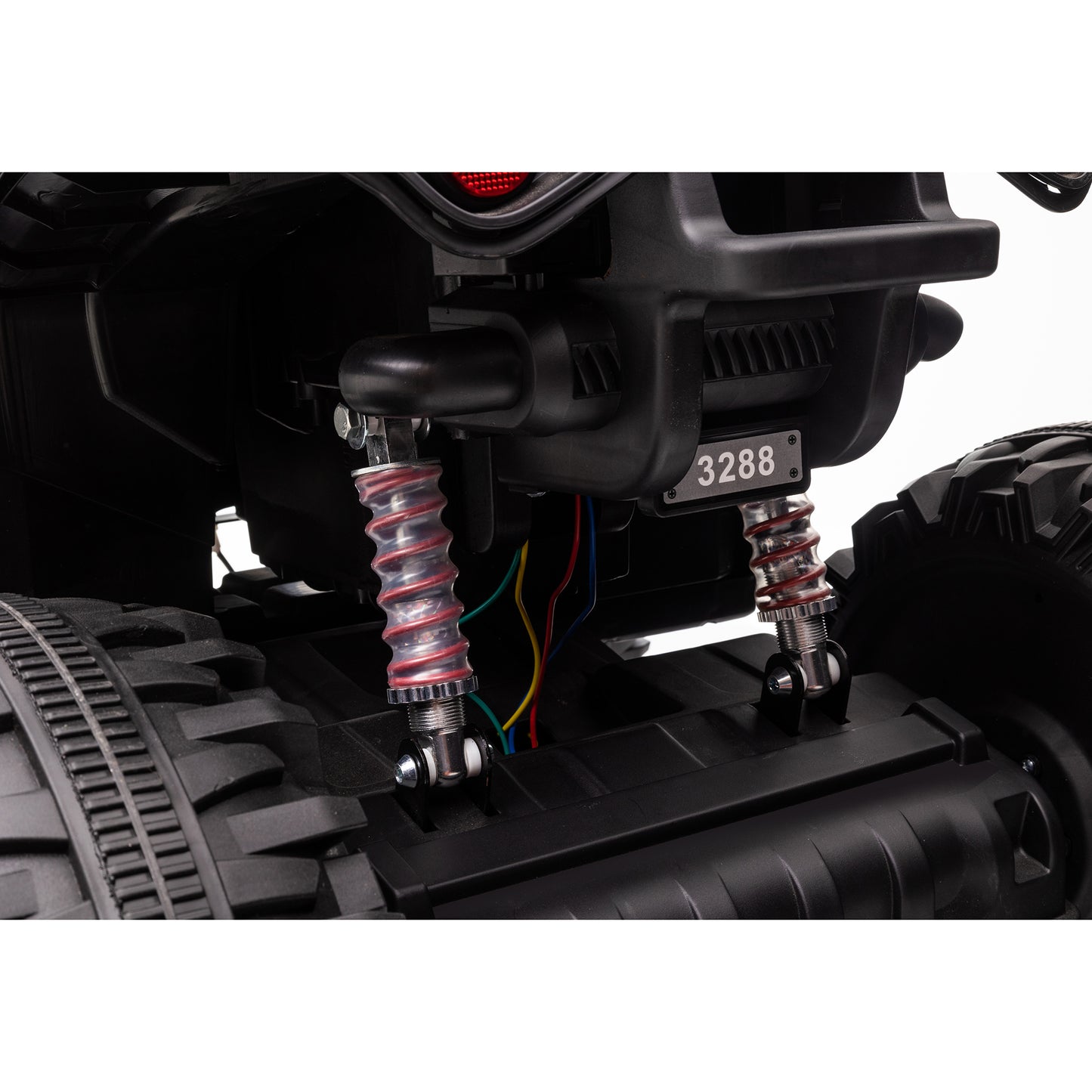 Joyracer 4x4 24V Kids Ride on ATV with 2 Seater, off-Road 4-Wheeler Quad Electric Car w/ 4x200W Motor, Ride on Toys w/ High/Low Speed, Bluetooth/MP3, Horn, Music, LED Light for Big Kids Gift, Black no RC-3288zhu