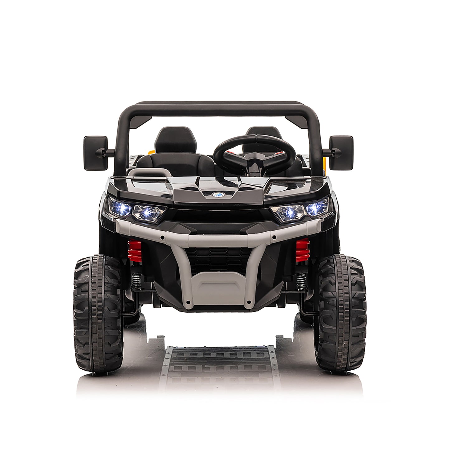 24V Kids Ride on Dump Tractor with Remote Control, 2 Seater Ride On Truck Car w/ 4x75W Motor, Electric Powered 6 Wheels w/ Tipping Bucket Trailer, Shovel, Spring Suspension, Bluetooth Music, Black