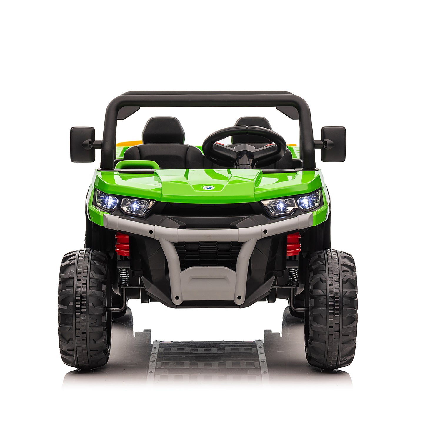 24V Kids Ride on Dump Tractor with Remote Control, 2 Seater Ride On Truck Car w/ 4x75W Motor, Electric Powered 6 Wheels w/ Tipping Bucket Trailer, Shovel, Spring Suspension, Bluetooth Music, Green