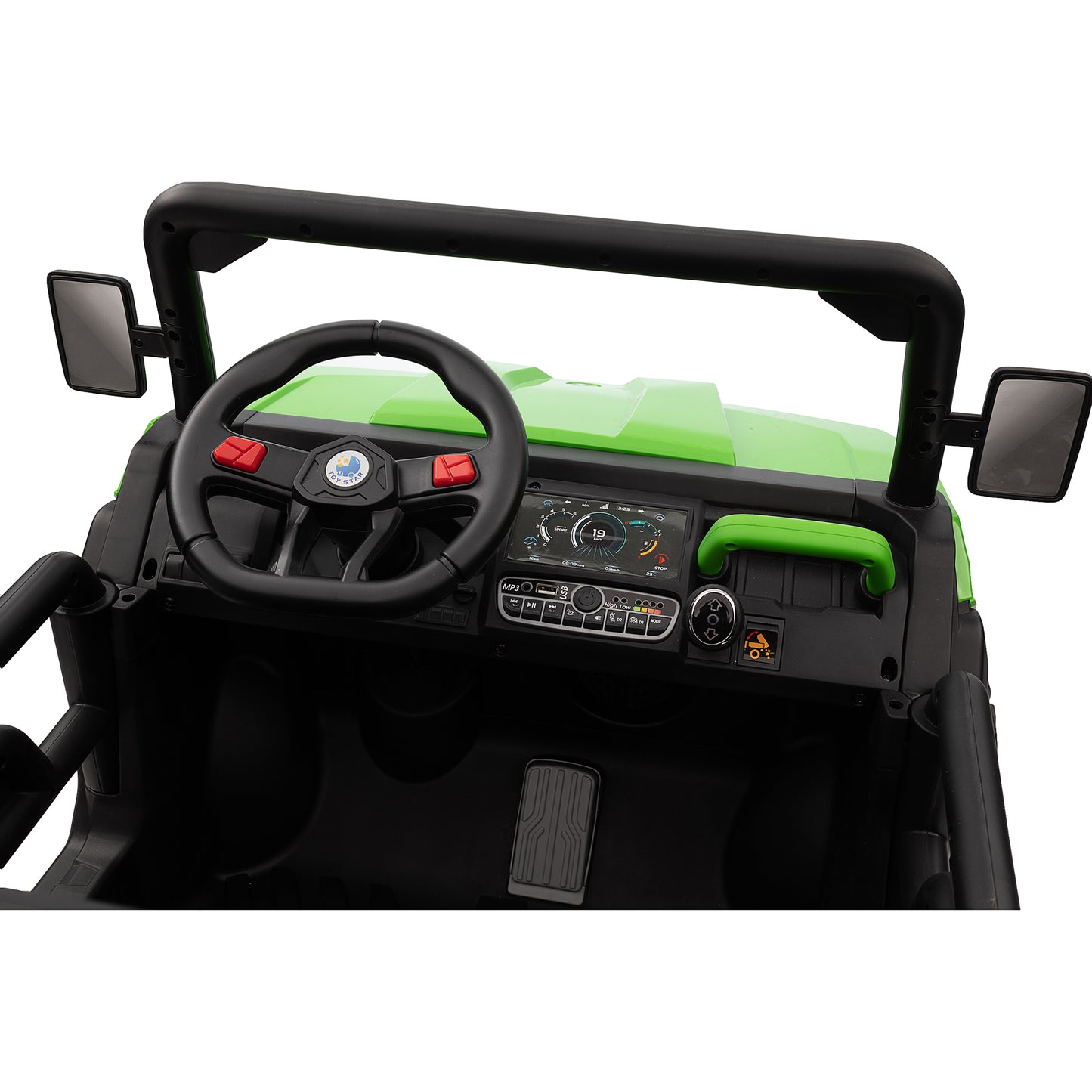 24V Kids Ride on Tractor with Remote Control, 2 Seater Ride on Truck for Kids Gift, 2x200W Motor, Electric Battery Powered Ride on Toy with Trailer & Shovel, Horn, MP3, Bluetooth Music, Green-623