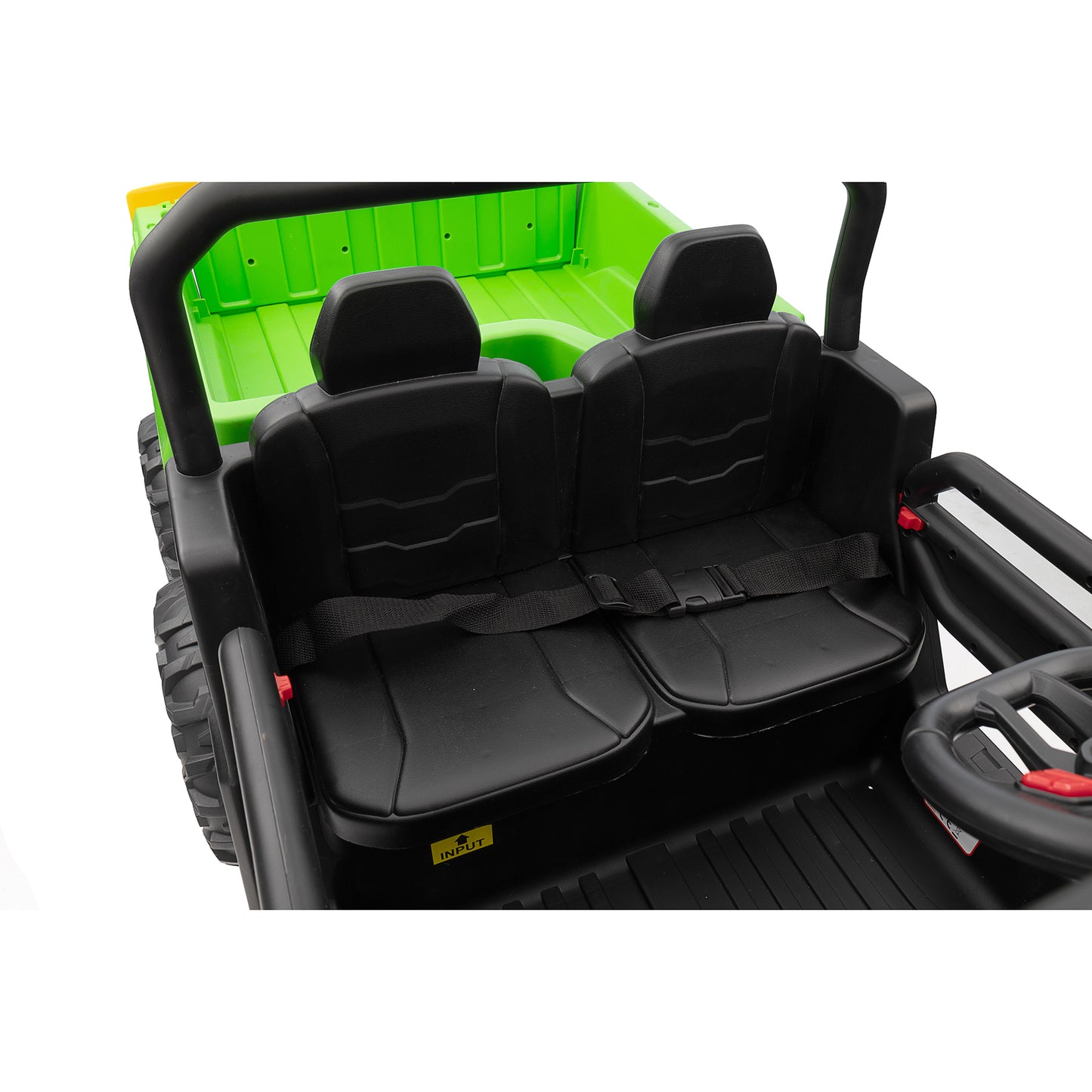 24V Kids Ride on Dump Tractor with Remote Control, 2 Seater Ride On Truck Car w/ 4x75W Motor, Electric Powered 6 Wheels w/ Tipping Bucket Trailer, Shovel, Spring Suspension, Bluetooth Music, Green