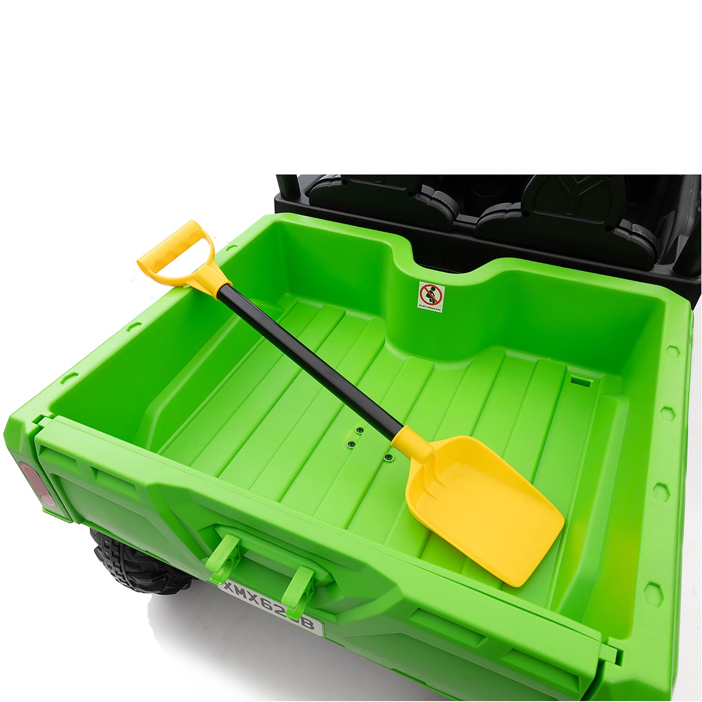 24V Kids Ride on Tractor with Remote Control, 2 Seater Ride on Truck for Kids Gift, 2x200W Motor, Electric Battery Powered Ride on Toy with Trailer & Shovel, Horn, MP3, Bluetooth Music, Green-623