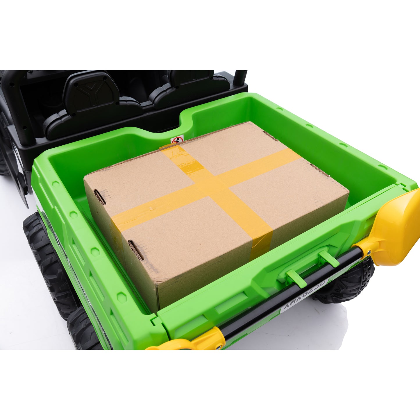 24V Kids Ride on Dump Tractor with Remote Control, 2 Seater Ride On Truck Car w/ 4x75W Motor, Electric Powered 6 Wheels w/ Tipping Bucket Trailer, Shovel, Spring Suspension, Bluetooth Music, Green