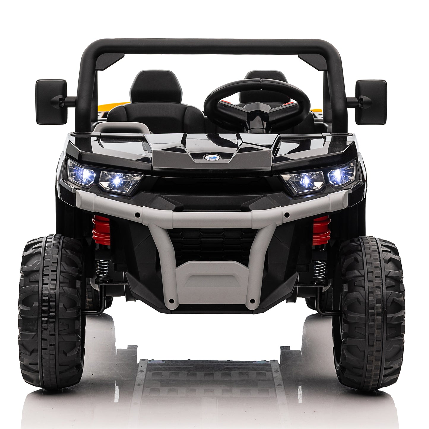 24V Kids Ride on Tractor with Remote Control, 2 Seater Ride on Truck for Kids Gift, 2x200W Motor, Electric Battery Powered Ride on Toy with Trailer & Shovel, Horn, MP3, Bluetooth Music, Black-623