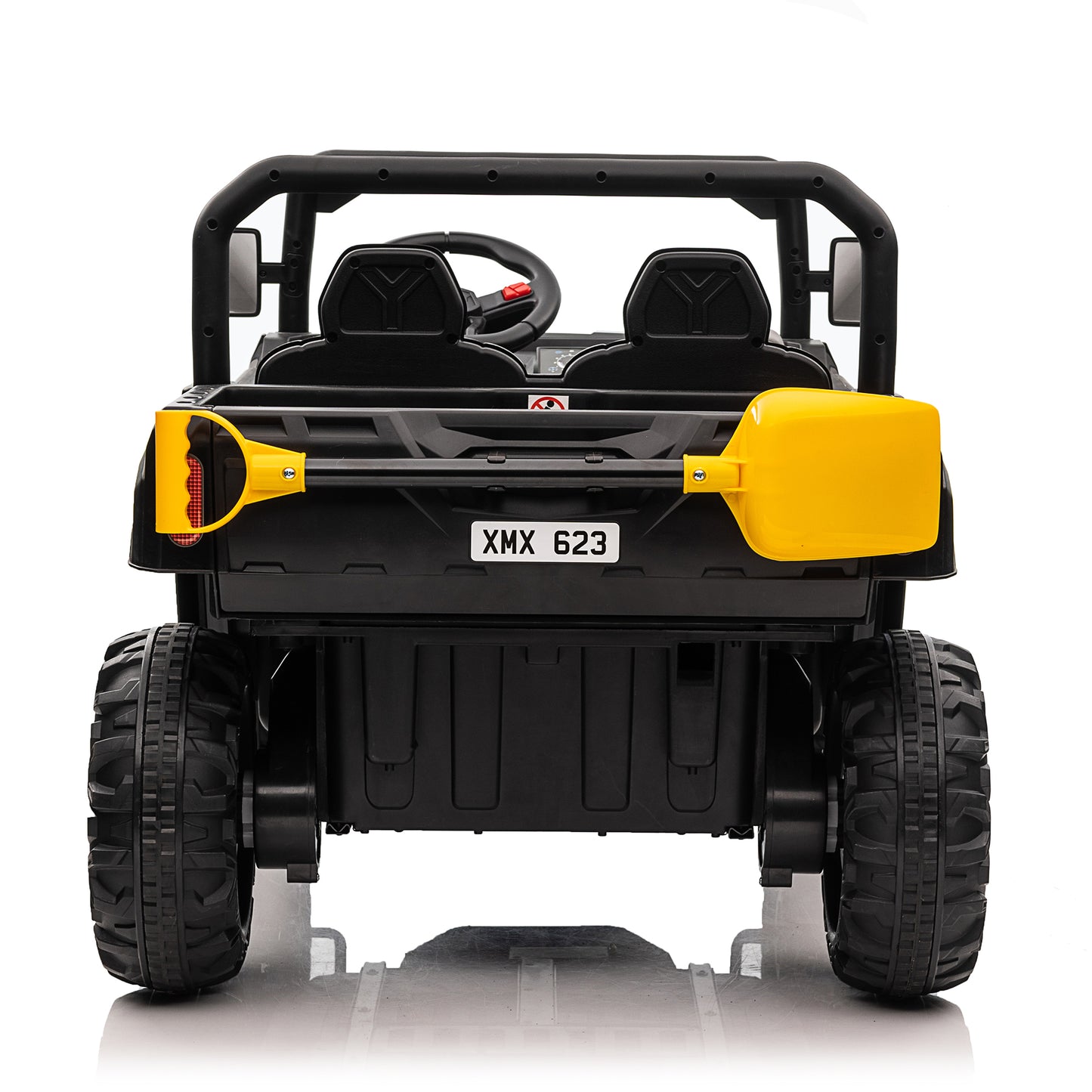 Joyracer 24 Volts Ride on Toys UTV with Remote Control, 2 Seater Powered Ride on Dump Truck, Electric Car for Kids 3-8 w/ Bluetooth/Music/Spring Suspension, 4 Wheelers, Black-2025-623