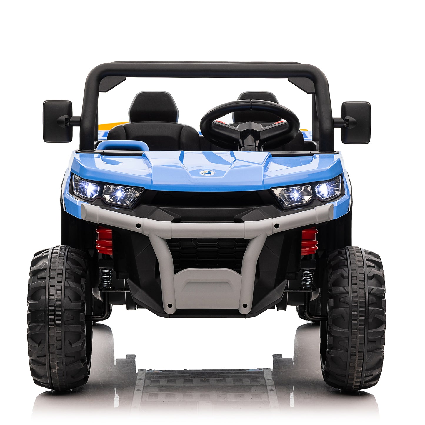 Joyracer 24 Volt Ride on Toys with Remote Control, Battery Powered Tractor Wheeler Electric Car for Toddlers, Motorized Vehicle w/ Tippable Trailer, Music - Blue030