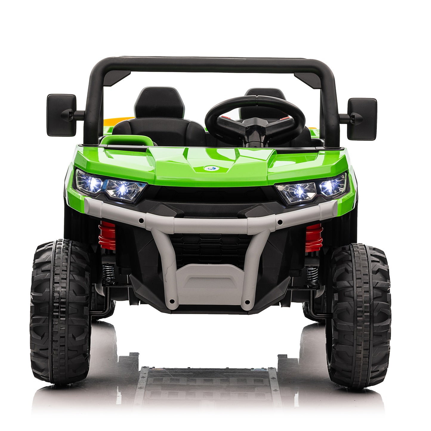 24V Kids Ride on Tractor with Remote Control, 2 Seater Ride on Truck for Kids Gift, 2x200W Motor, Electric Battery Powered Ride on Toy with Trailer & Shovel, Horn, MP3, Bluetooth Music, Green-623
