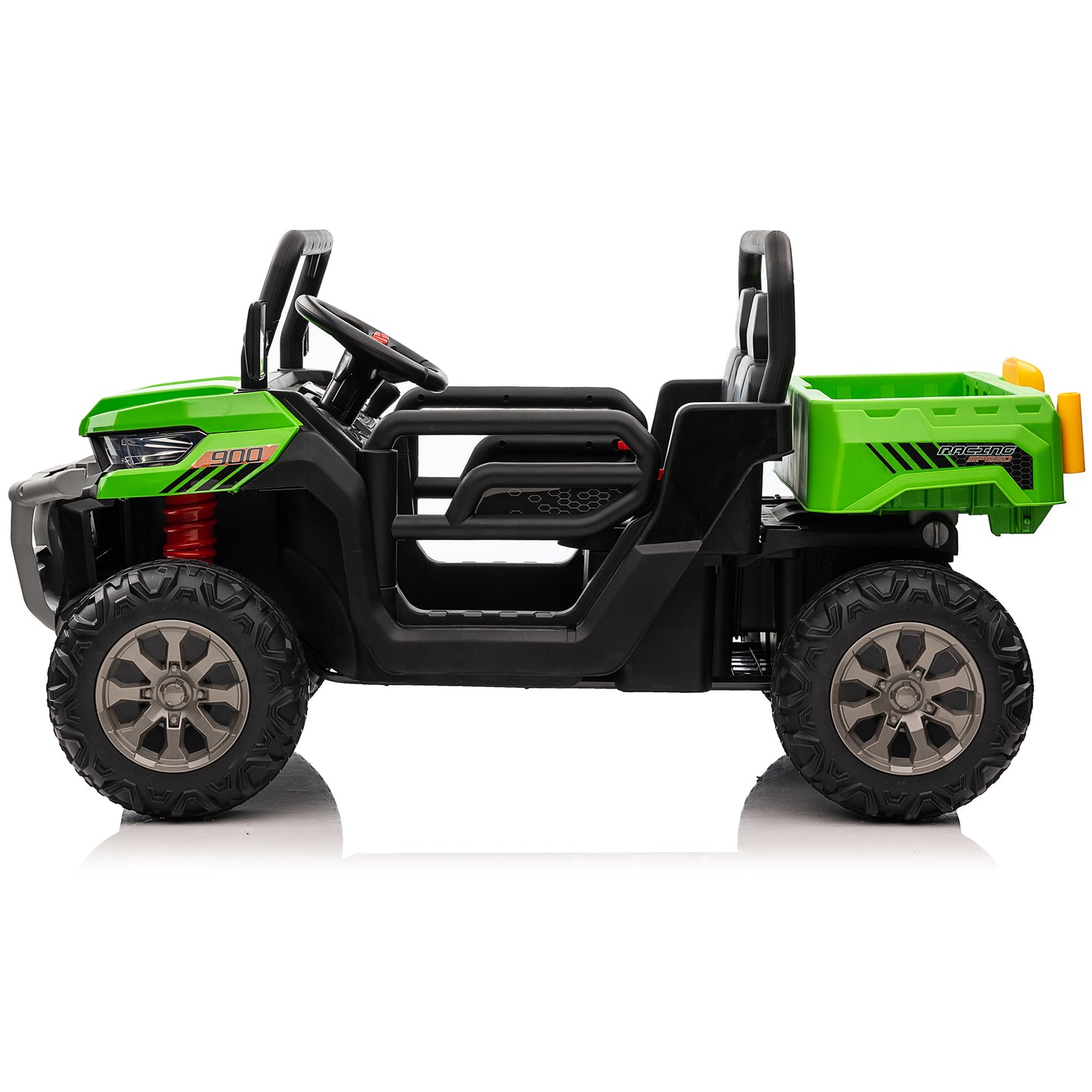 24V Kids Ride on Tractor with Remote Control, 2 Seater Ride on Truck for Kids Gift, 2x200W Motor, Electric Battery Powered Ride on Toy with Trailer & Shovel, Horn, MP3, Bluetooth Music, Green-623