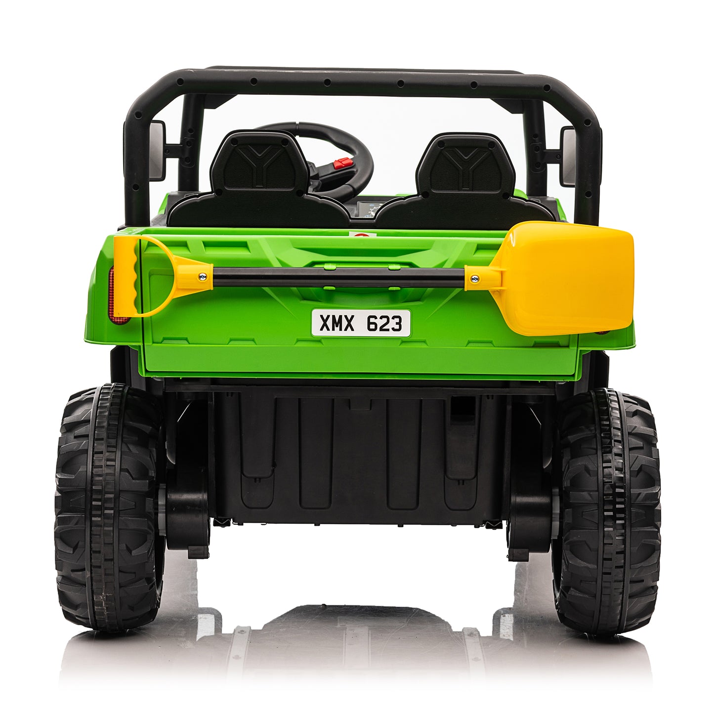 24V Kids Ride on Tractor with Remote Control, 2 Seater Ride on Truck for Kids Gift, 2x200W Motor, Electric Battery Powered Ride on Toy with Trailer & Shovel, Horn, MP3, Bluetooth Music, Green-623