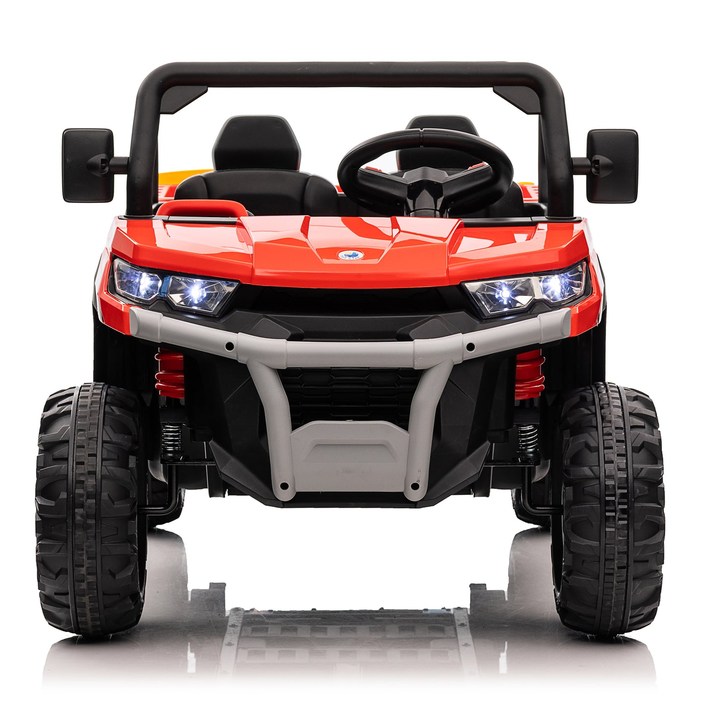 24V Kids Ride on Tractor with Remote Control, 2 Seater Ride on Truck for Kids Gift, 2x200W Motor, Electric Battery Powered Ride on Toy with Trailer & Shovel, Horn, MP3, Bluetooth Music, Red-623